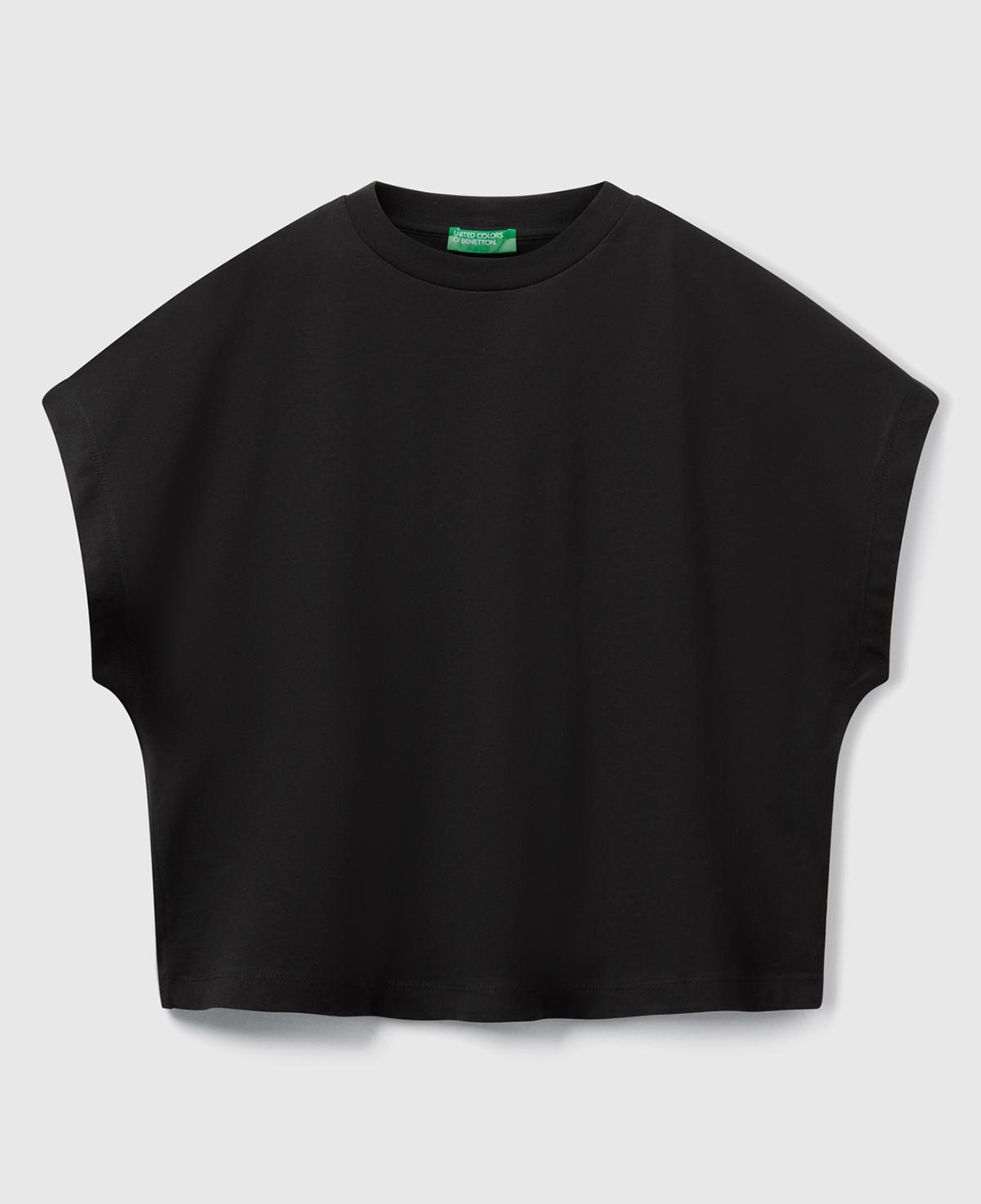 Kadın Siyah %100 Pamuk Kimono Kol Detaylı Bisiklet Yaka T-Shirt