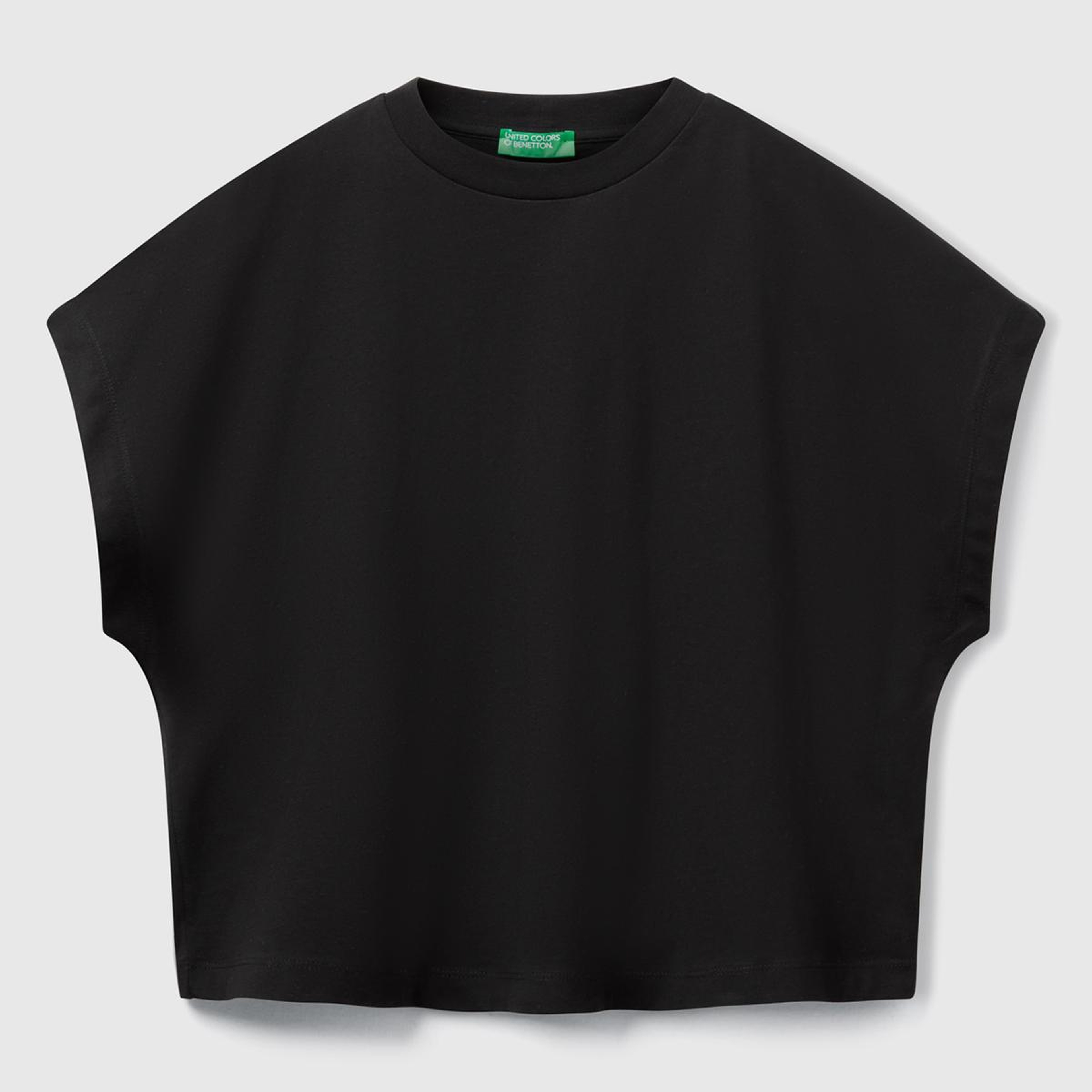 Kadın Siyah %100 Pamuk Kimono Kol Detaylı Bisiklet Yaka T-Shirt