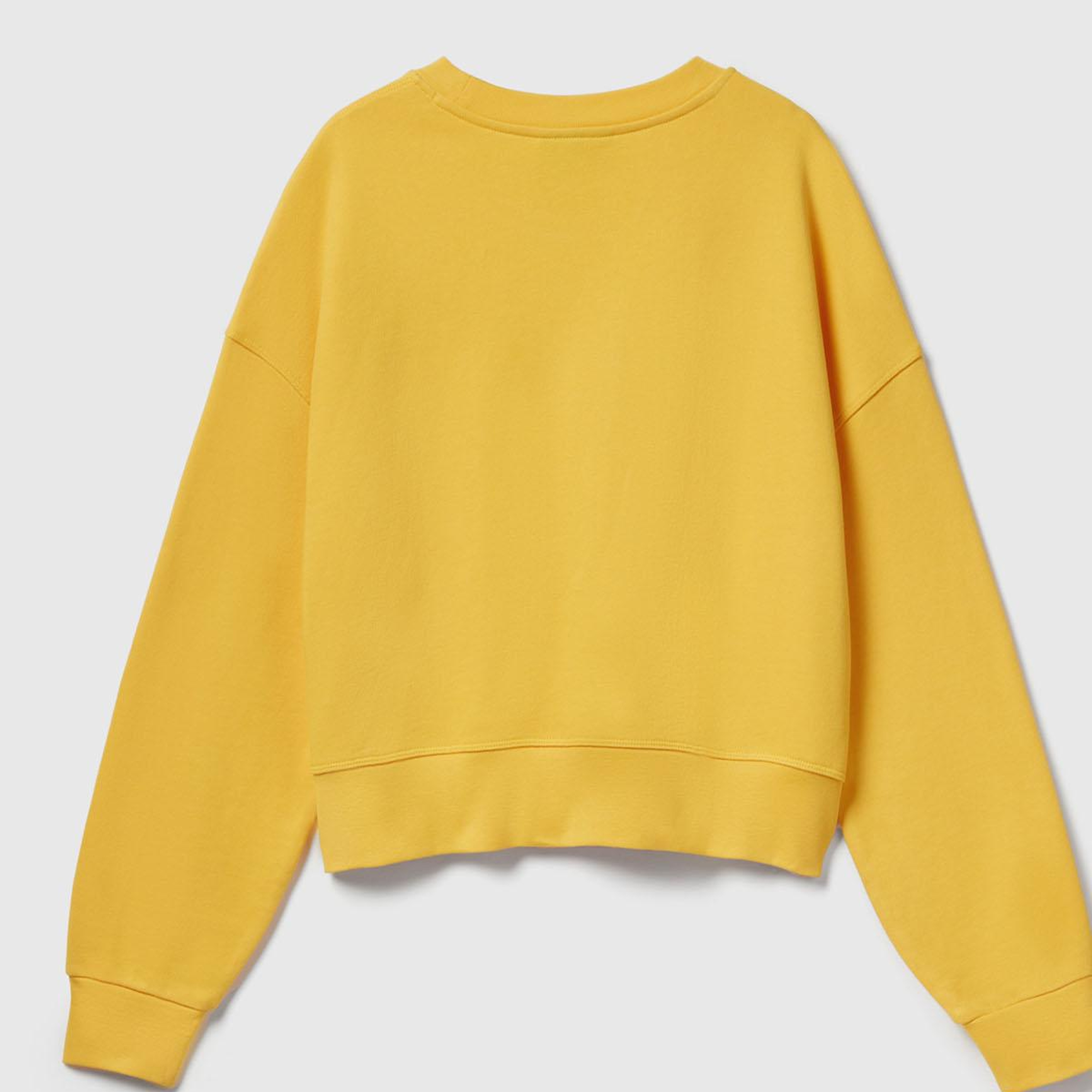 Kadın Sarı  %100 Pamuk Renk Bloklu Stranger Things Baskılı Sweatshirt