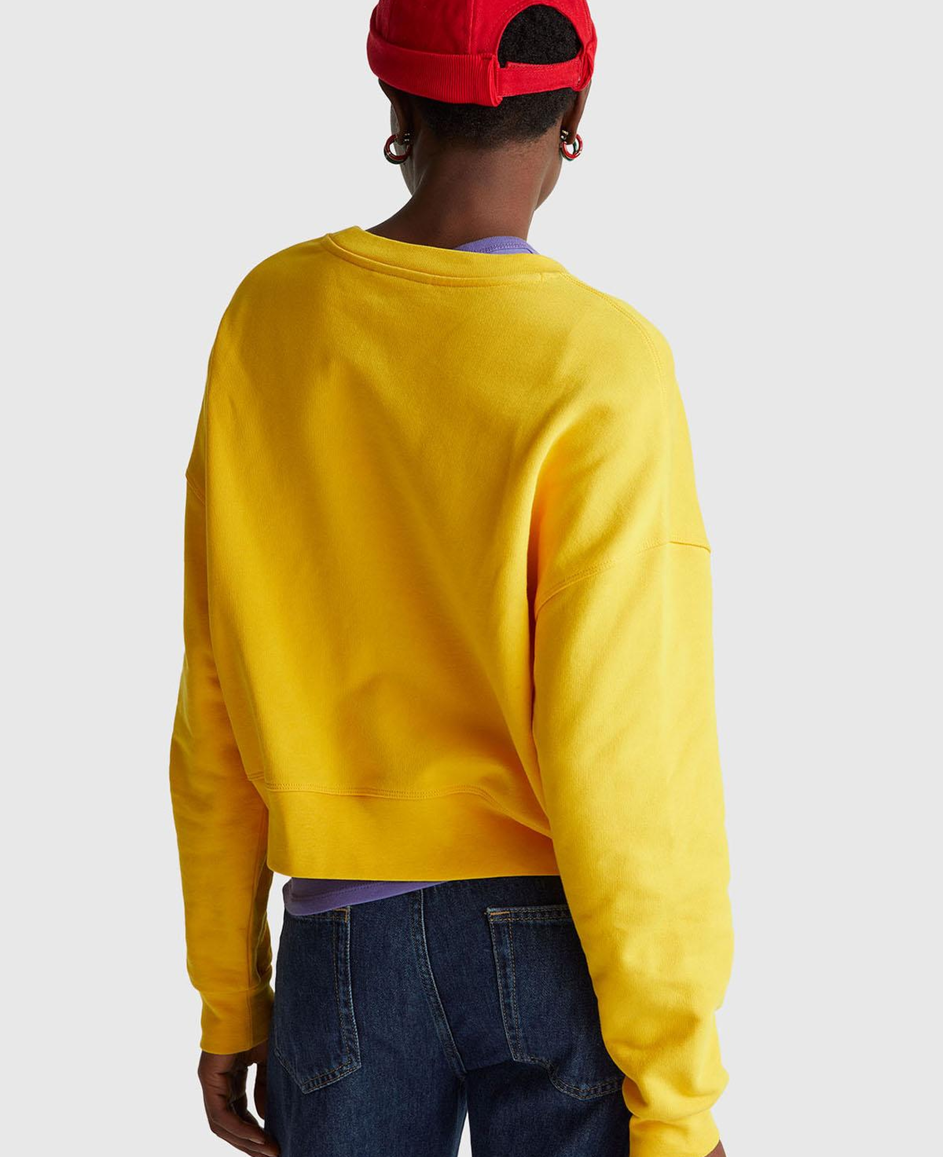 Kadın Sarı  %100 Pamuk Renk Bloklu Stranger Things Baskılı Sweatshirt