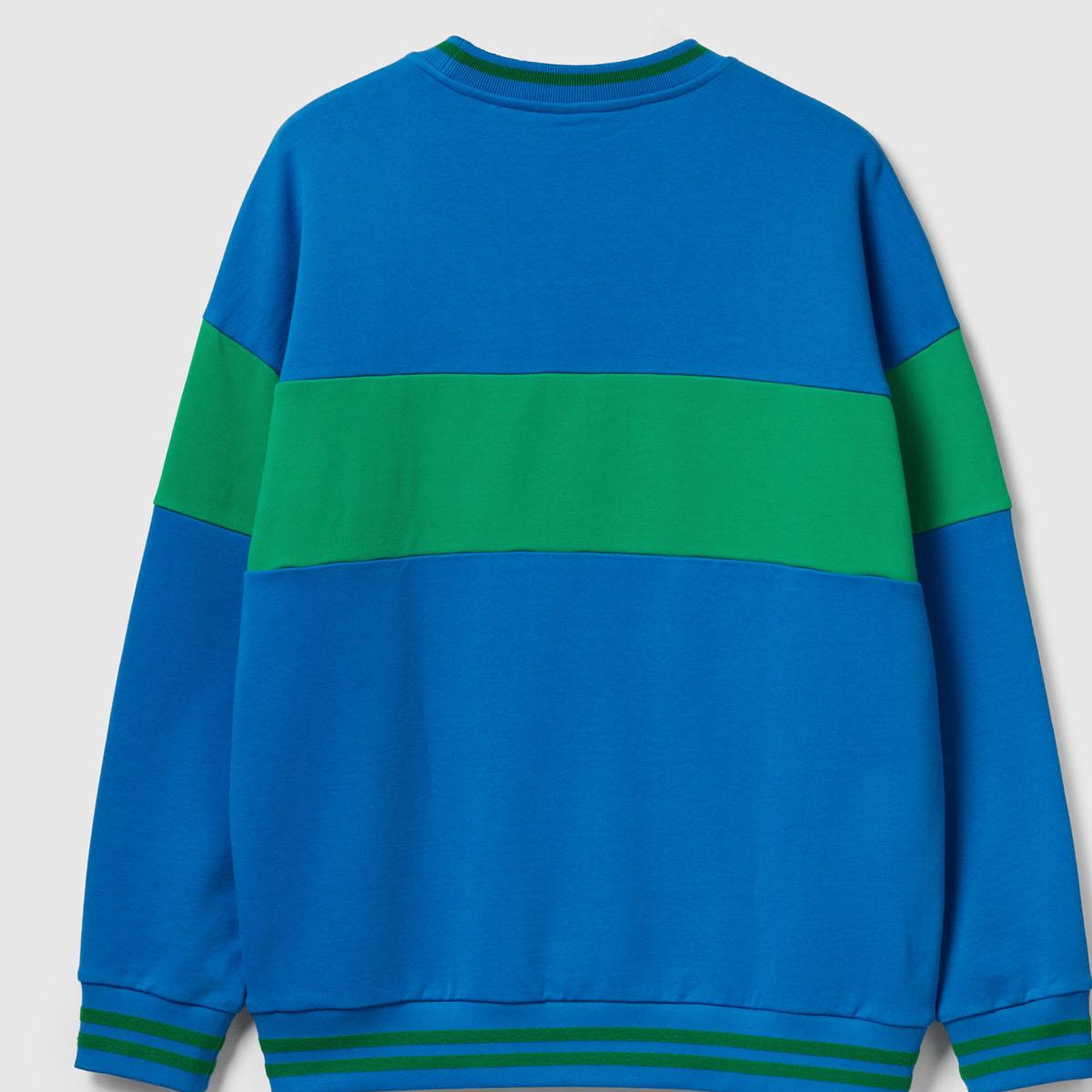 Unisex Mavi Stranger Things Renk Bloklu Sweatshirt