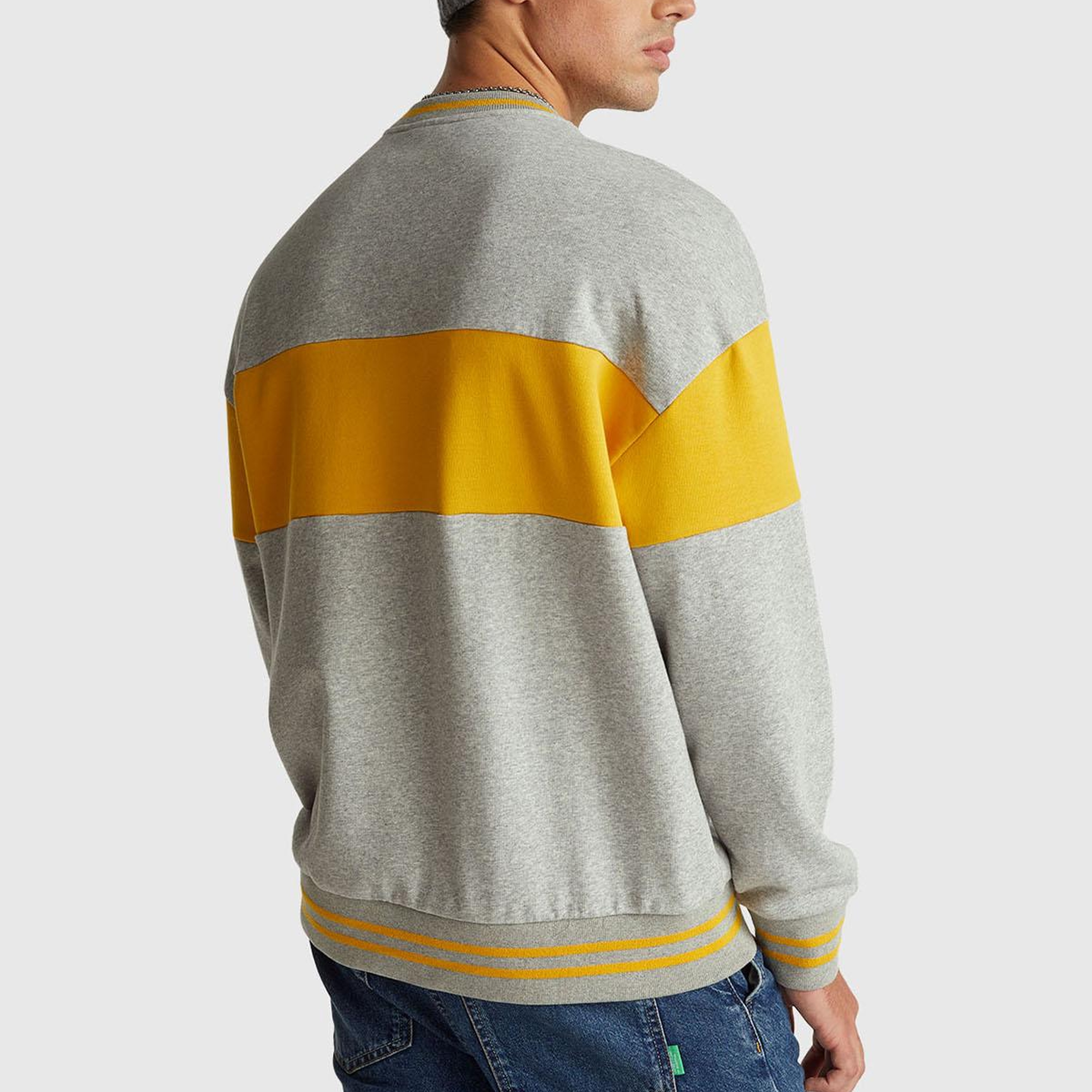 Unisex Gri Melanj Stranger Things Renk Bloklu Sweatshirt