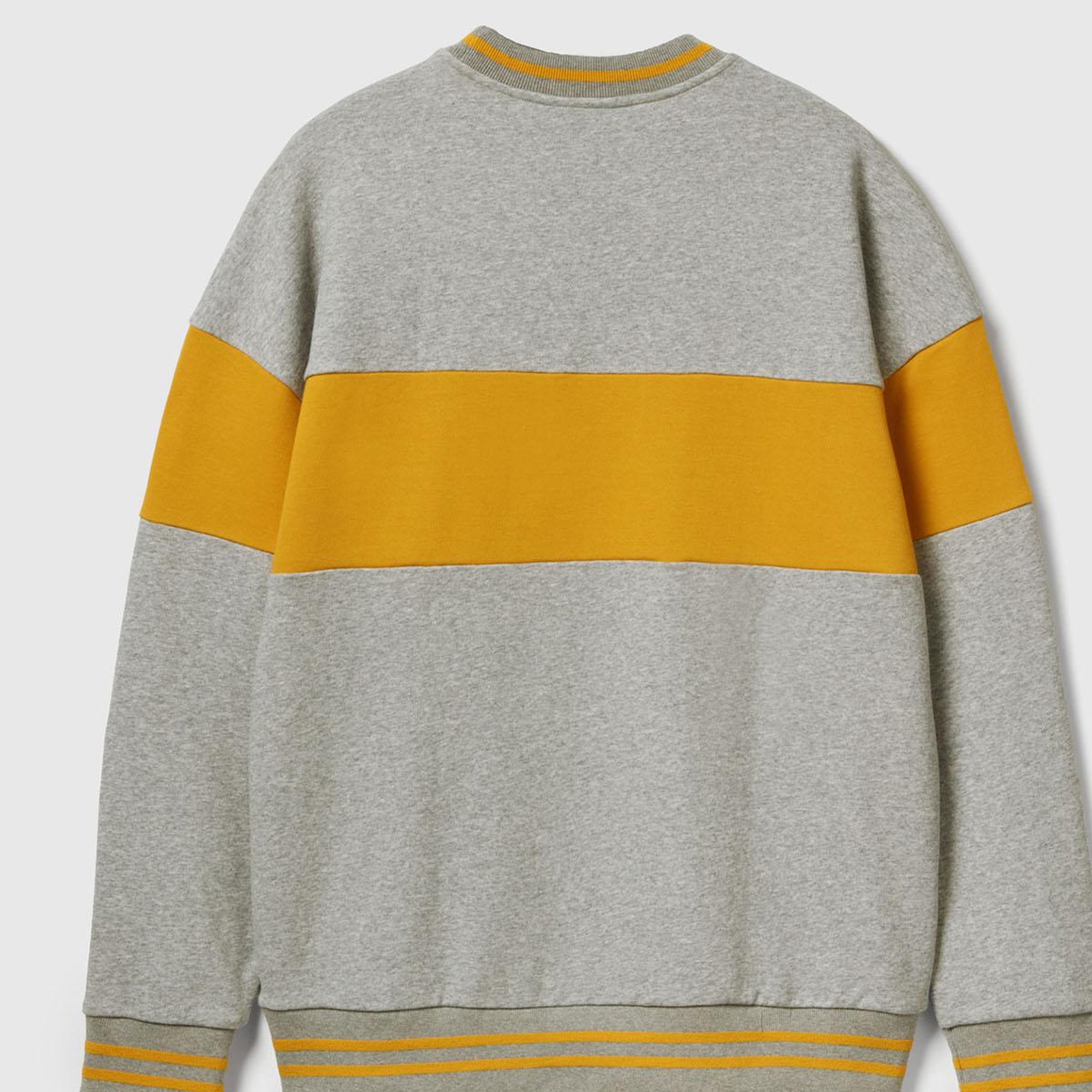 Unisex Gri Melanj Stranger Things Renk Bloklu Sweatshirt