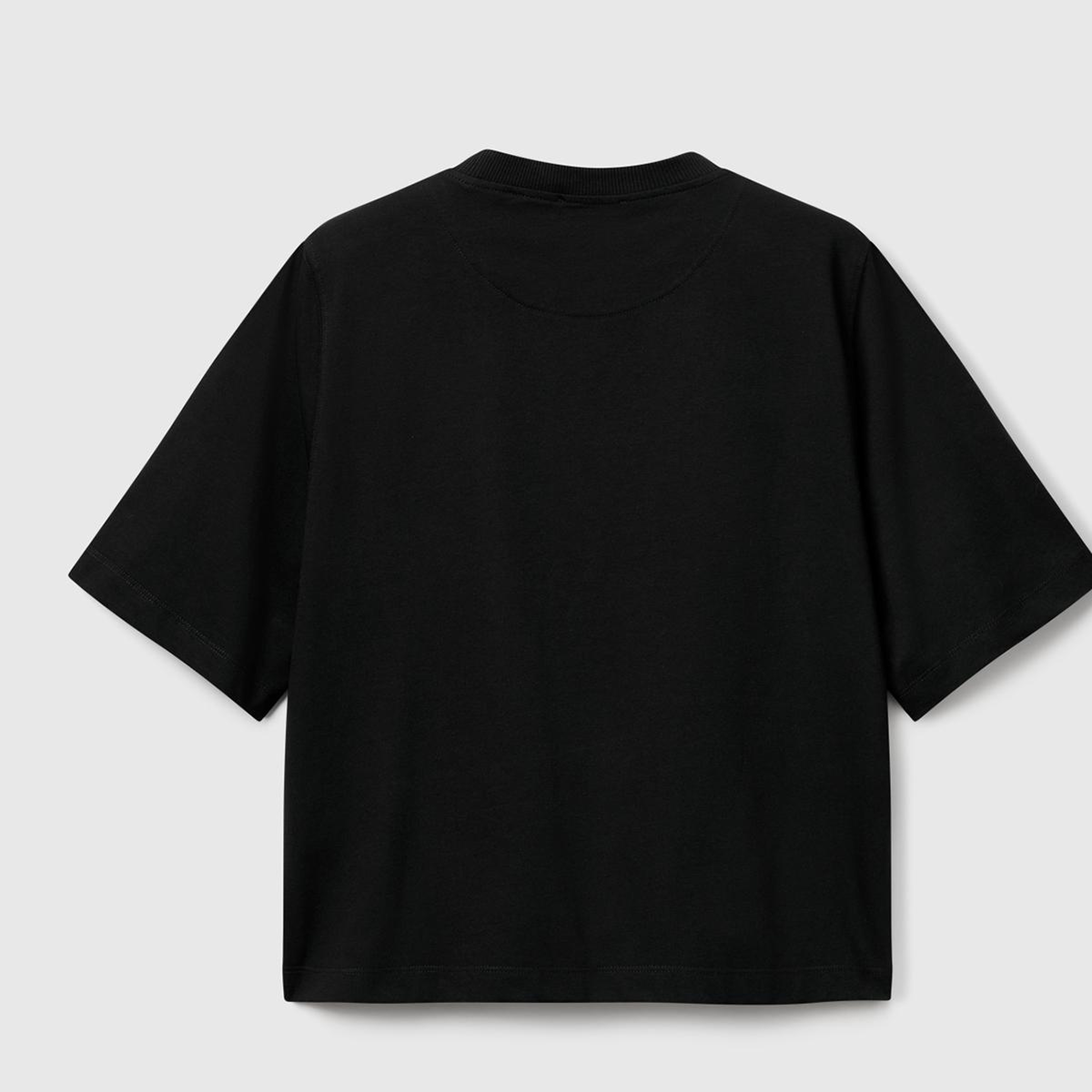 Kadın Siyah %100 Koton Boxy Fit T-Shirt