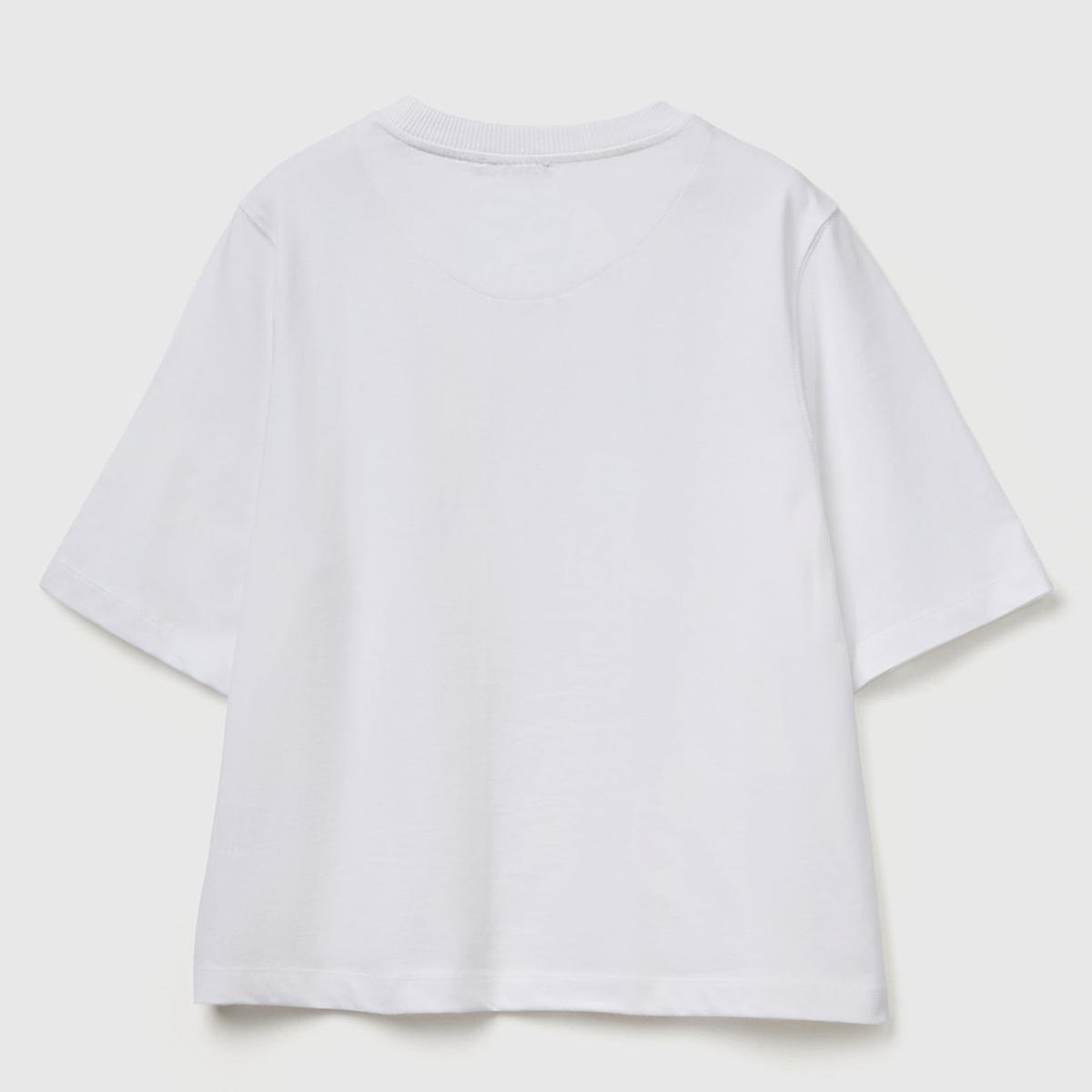 Kadın Beyaz %100 Koton Boxy Fit T-Shirt