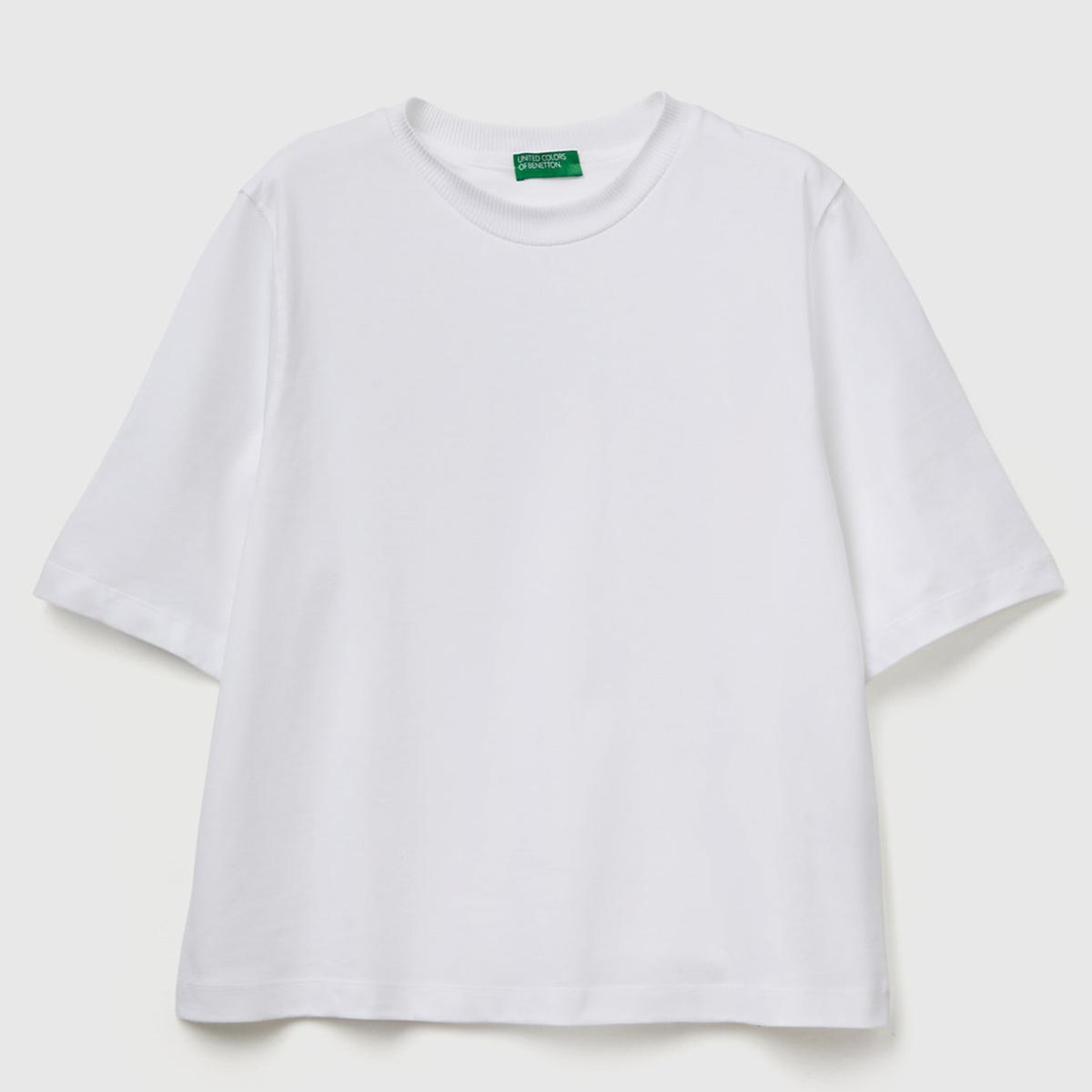Kadın Beyaz %100 Koton Boxy Fit T-Shirt