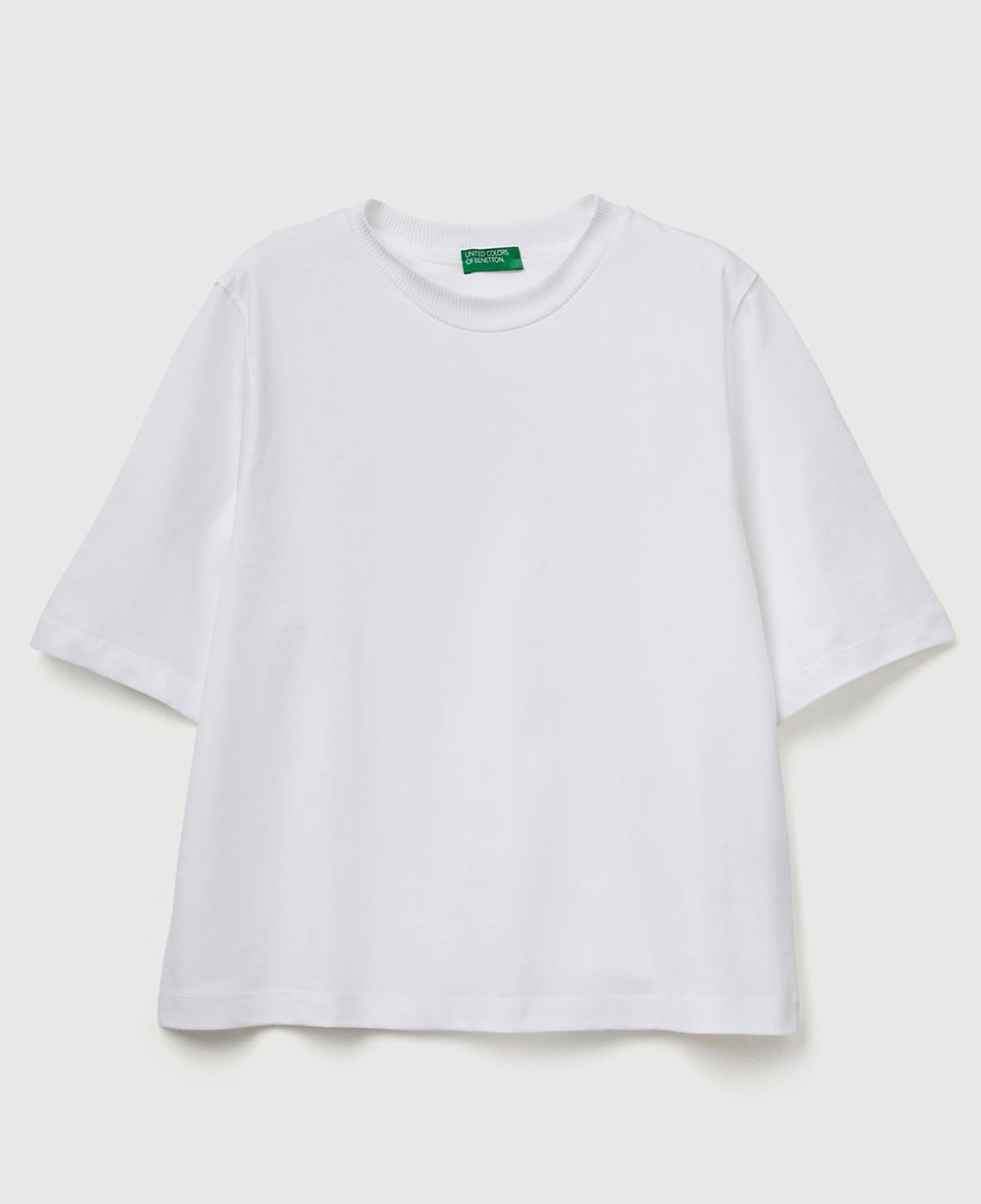 Kadın Beyaz %100 Koton Boxy Fit T-Shirt