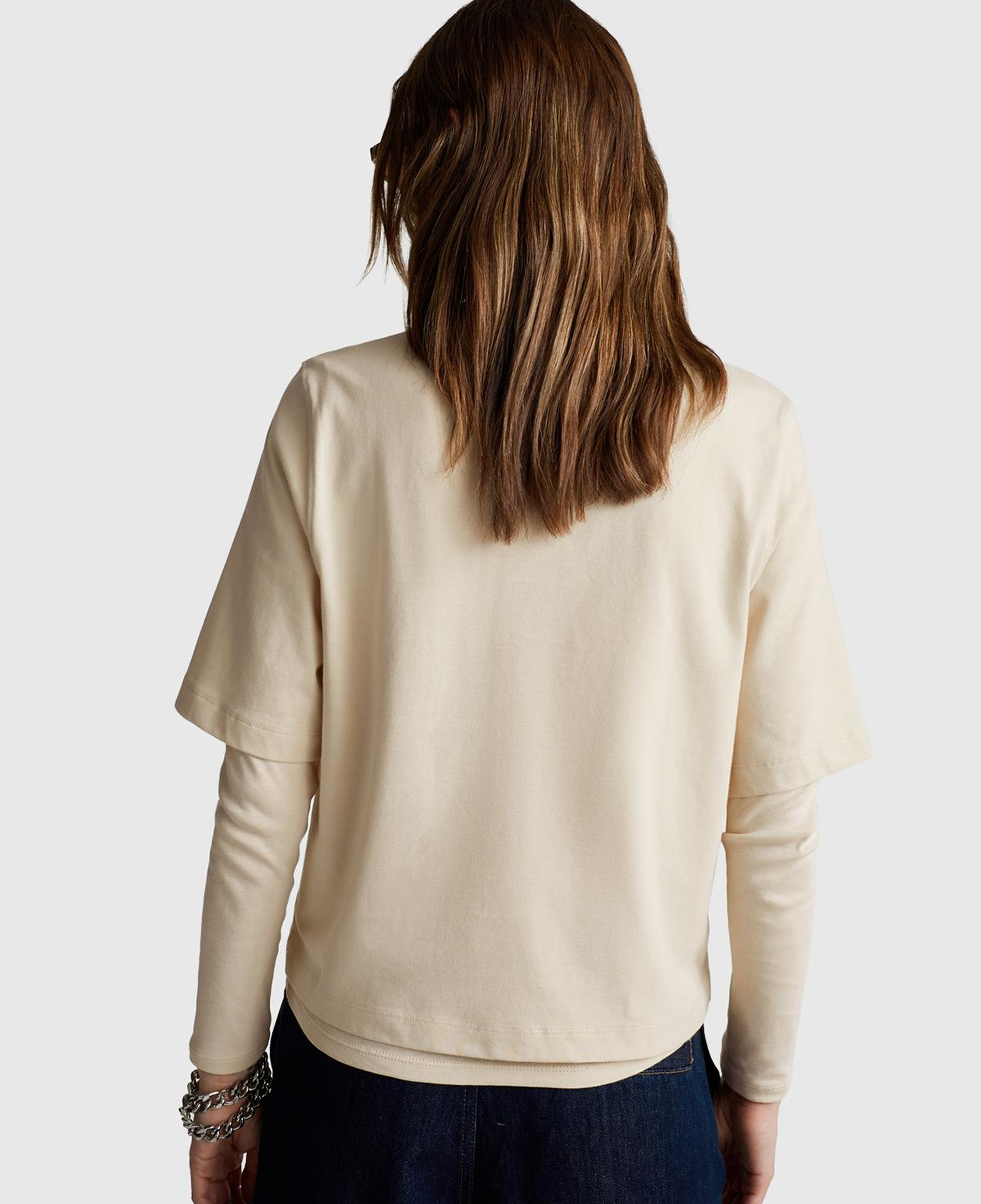 Kadın Taş %100 Koton Boxy Fit T-Shirt
