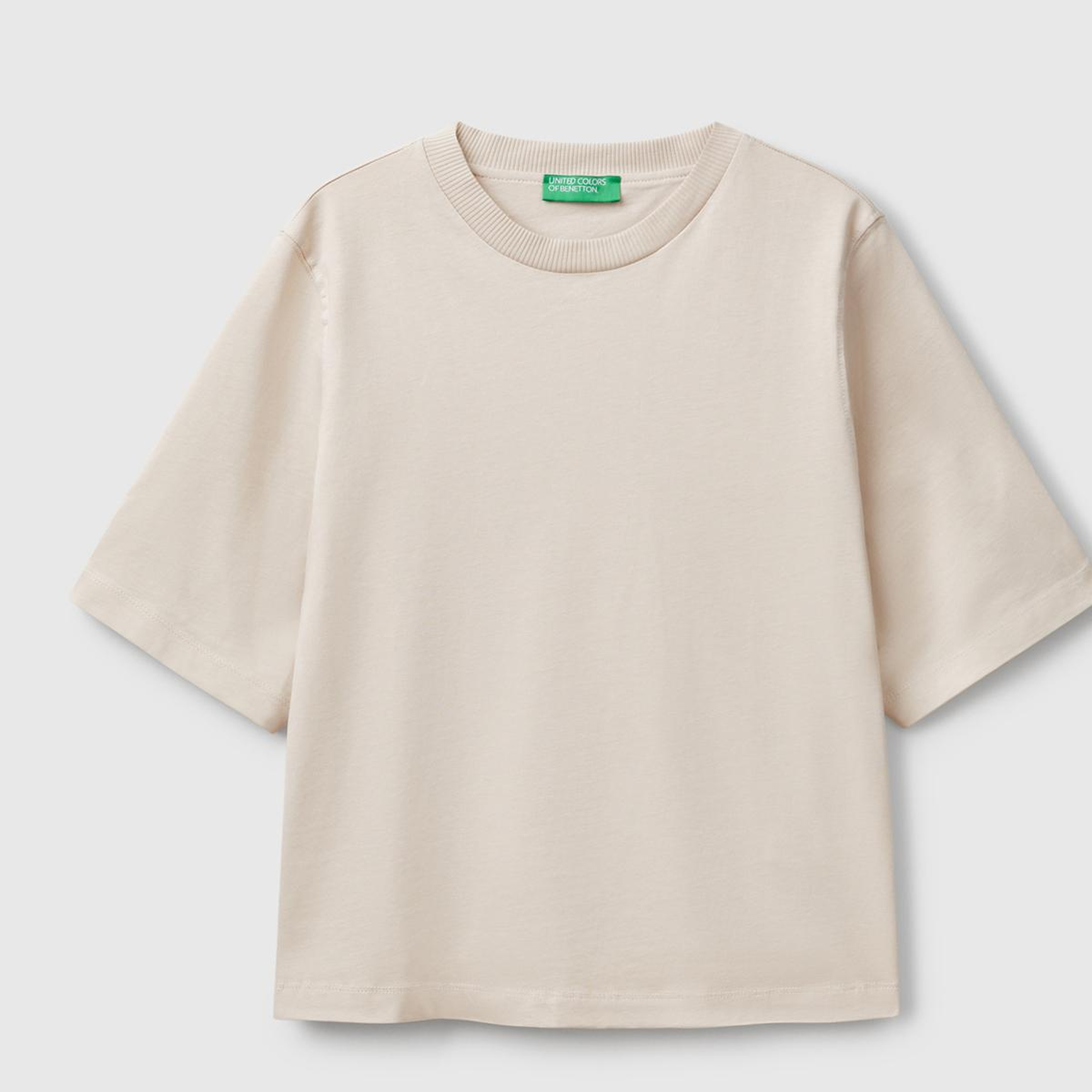 Kadın Taş %100 Koton Boxy Fit T-Shirt