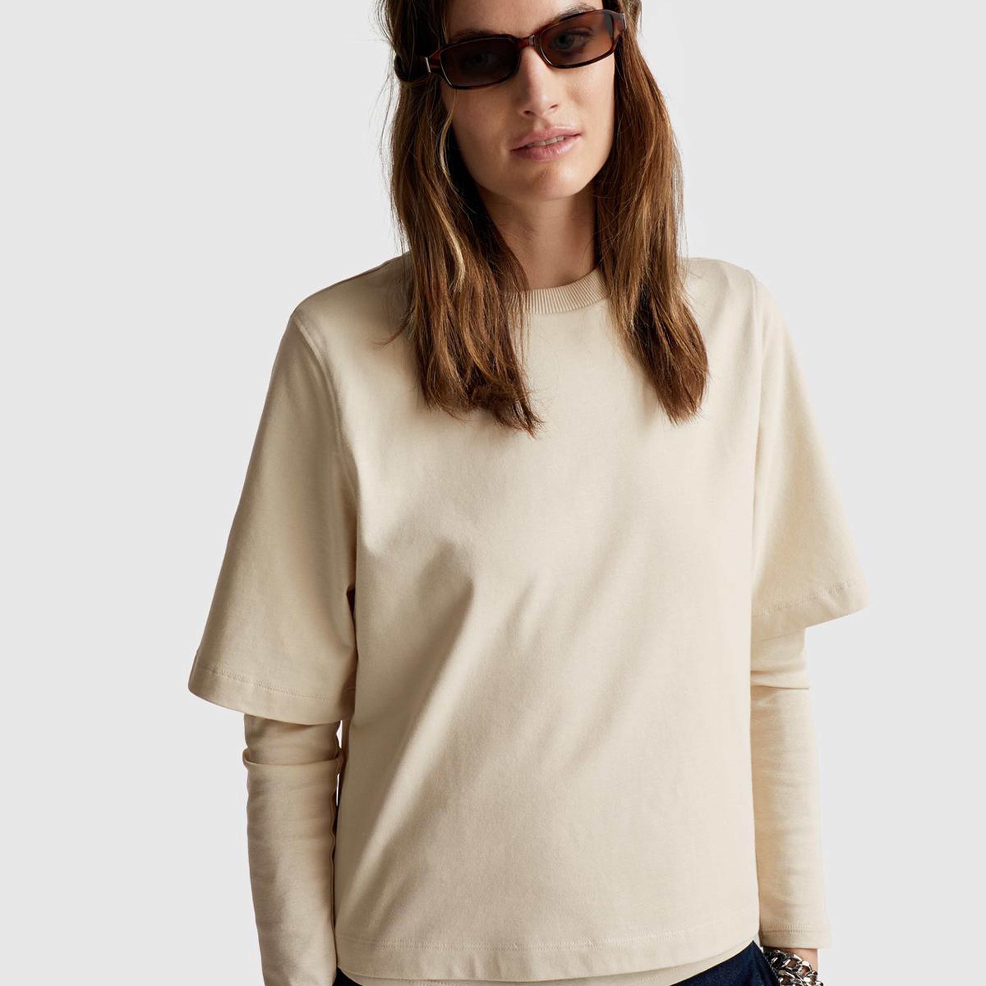 Kadın Taş %100 Koton Boxy Fit T-Shirt
