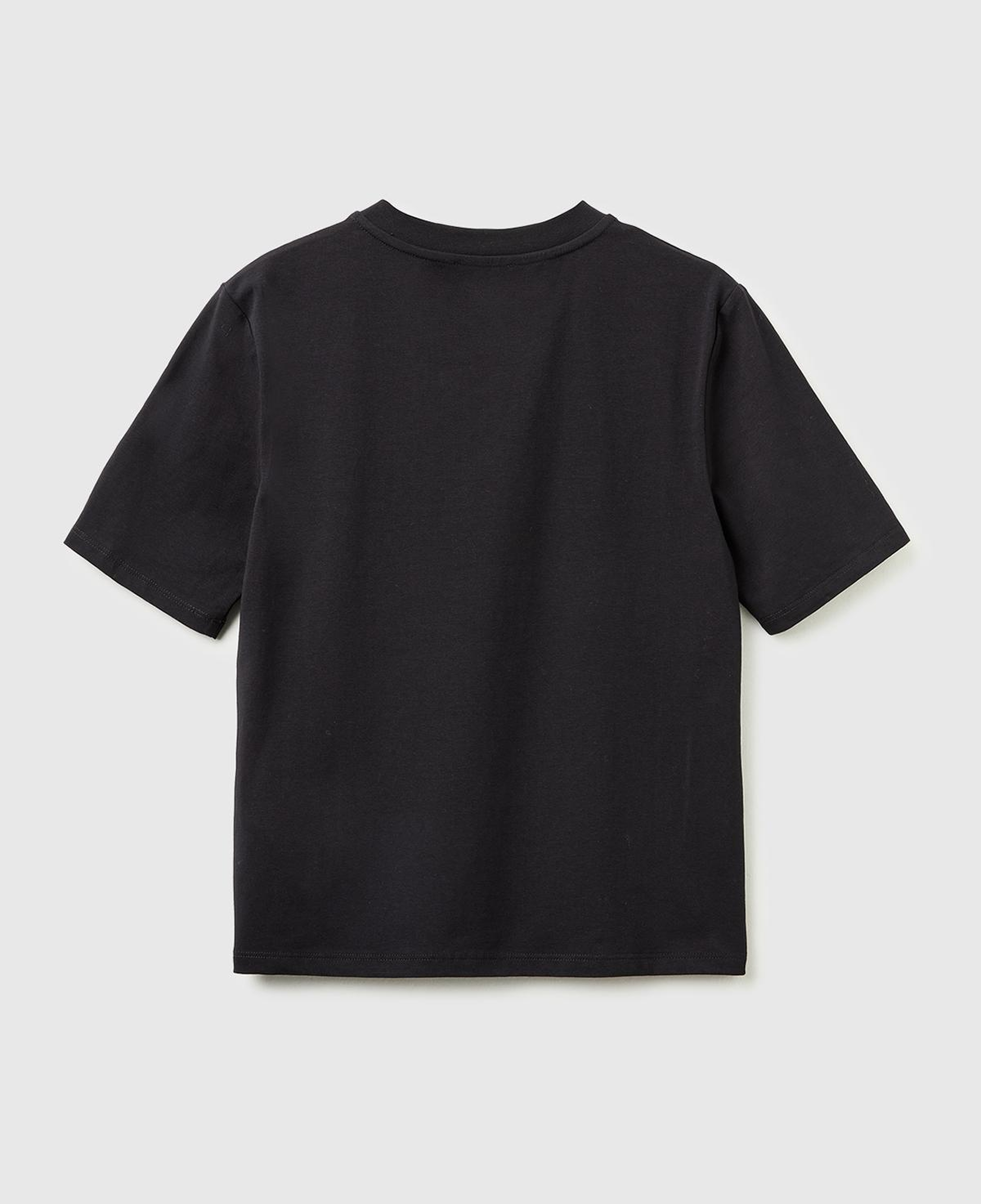 Kadın Siyah Pamuk Karışımlı Payetli Nakışlı Bisiklet Yaka T-Shirt
