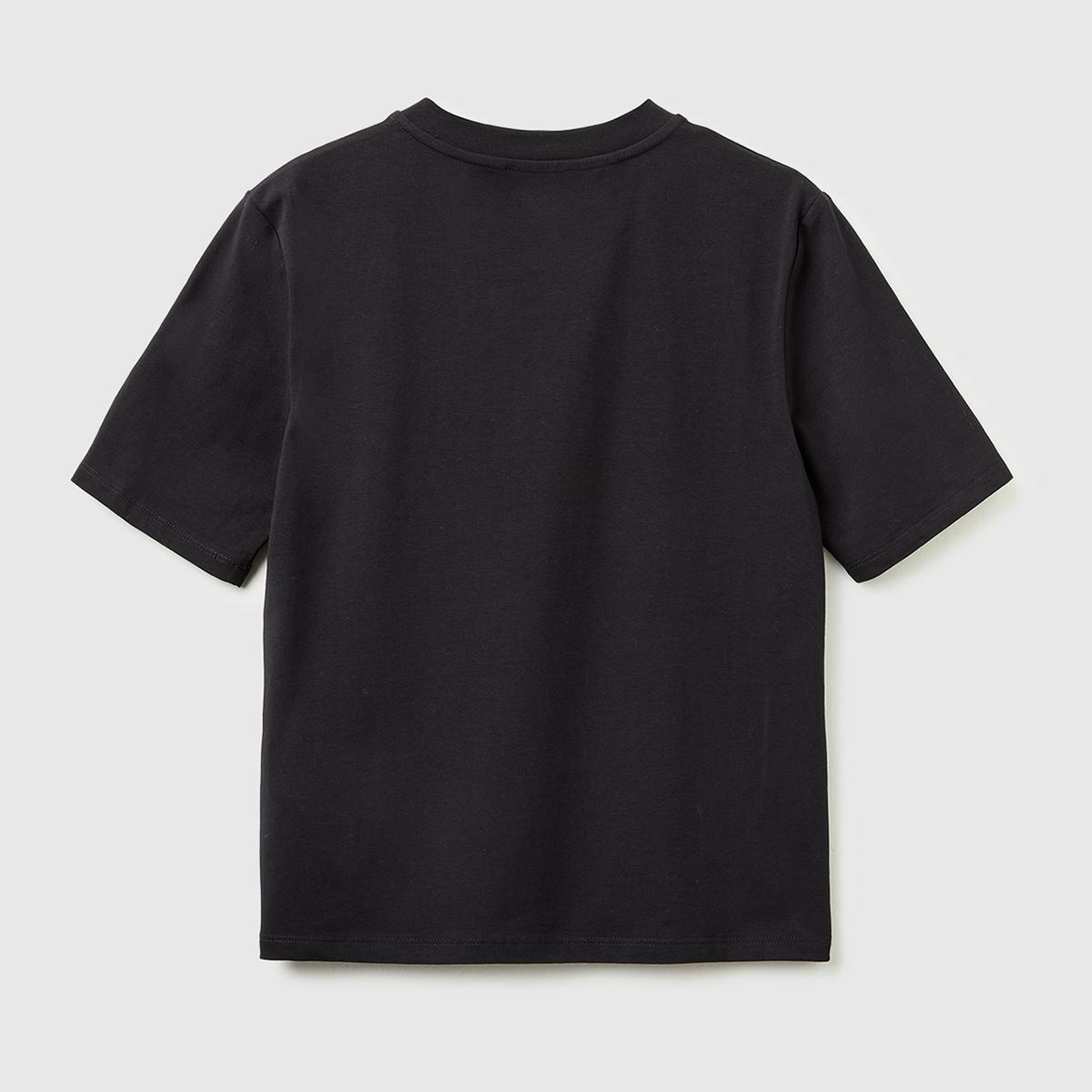 Kadın Siyah Pamuk Karışımlı Payetli Nakışlı Bisiklet Yaka T-Shirt