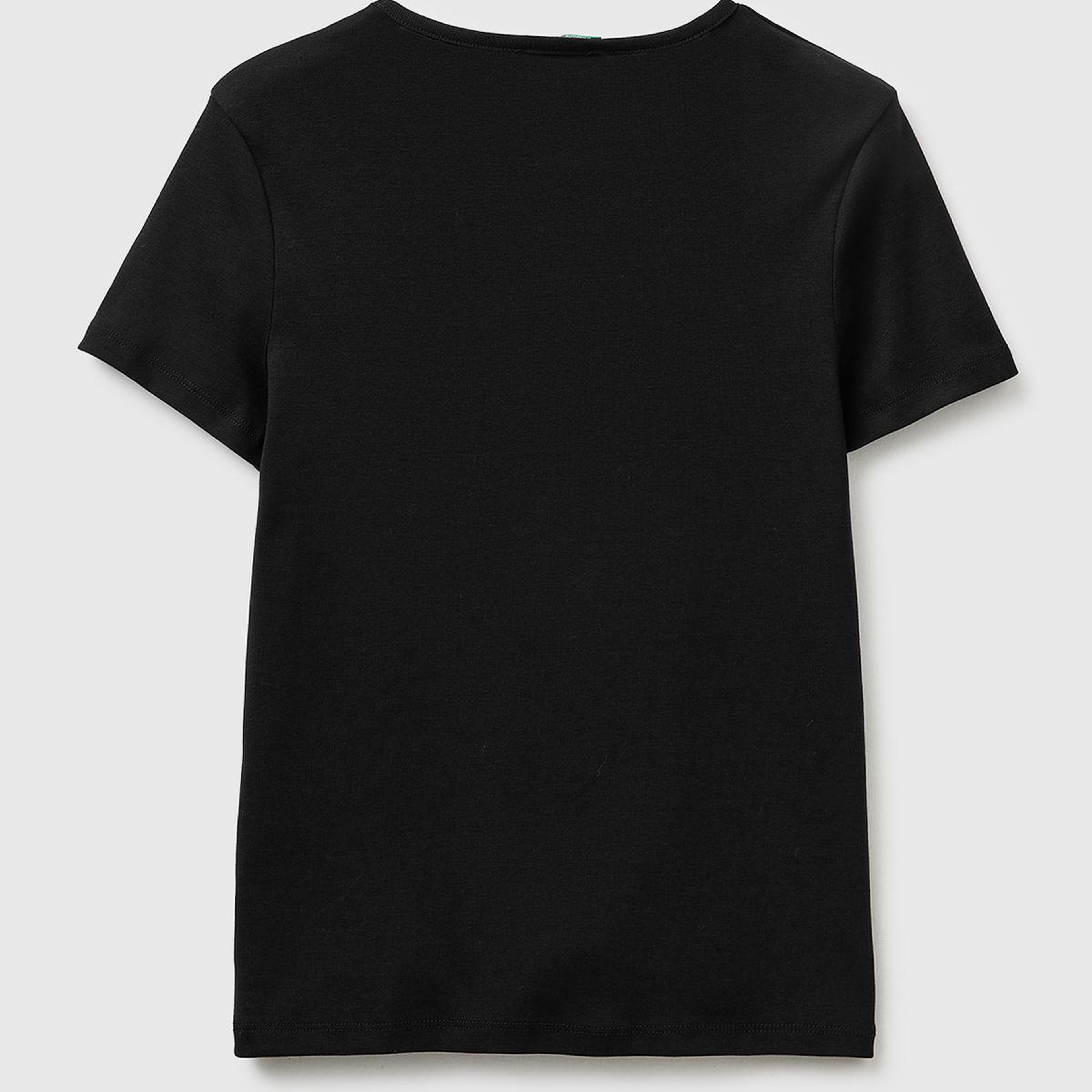 Kadın Siyah %100 Pamuk Bisiklet Yaka T-Shirt