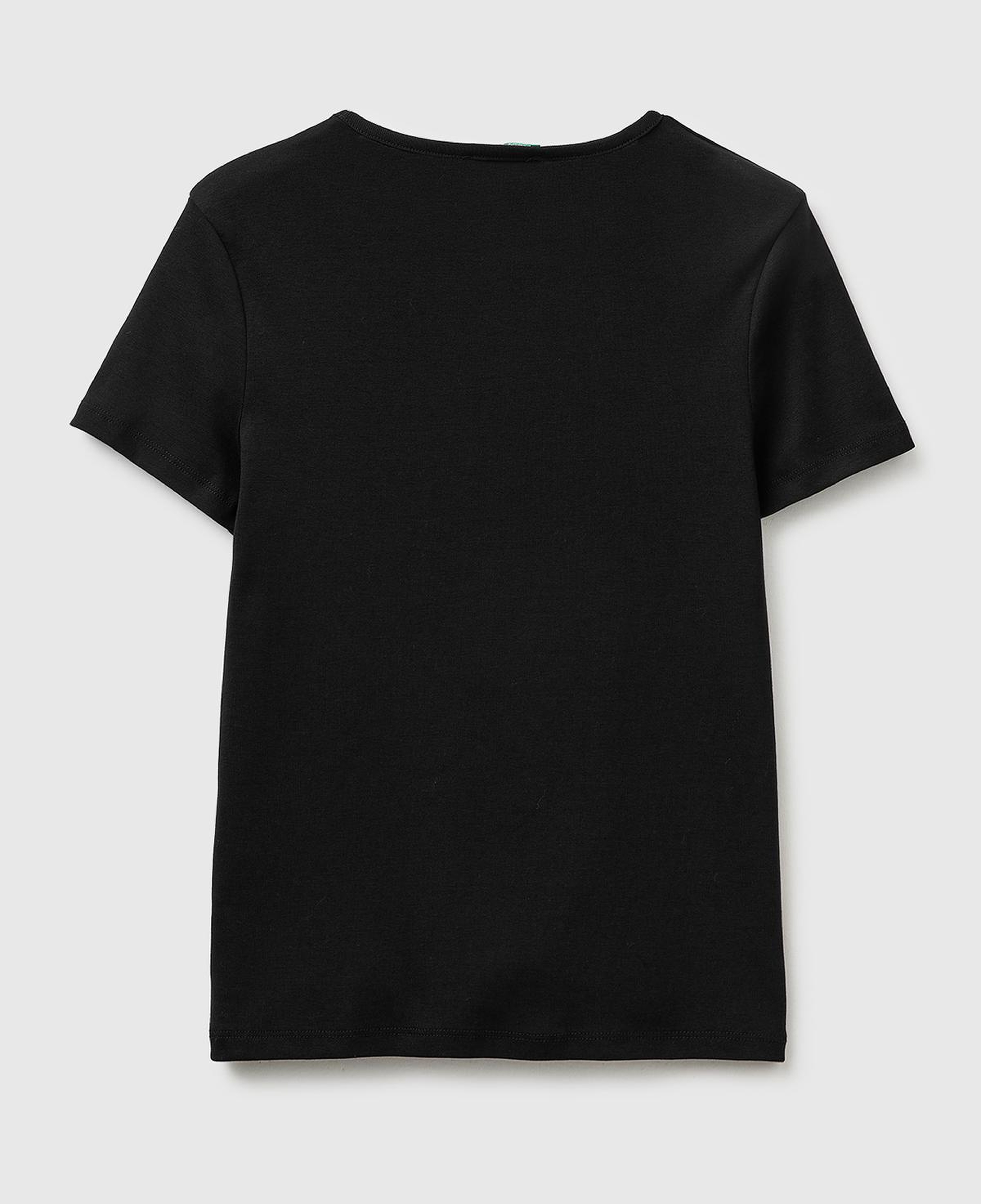 Kadın Siyah %100 Pamuk Bisiklet Yaka T-Shirt
