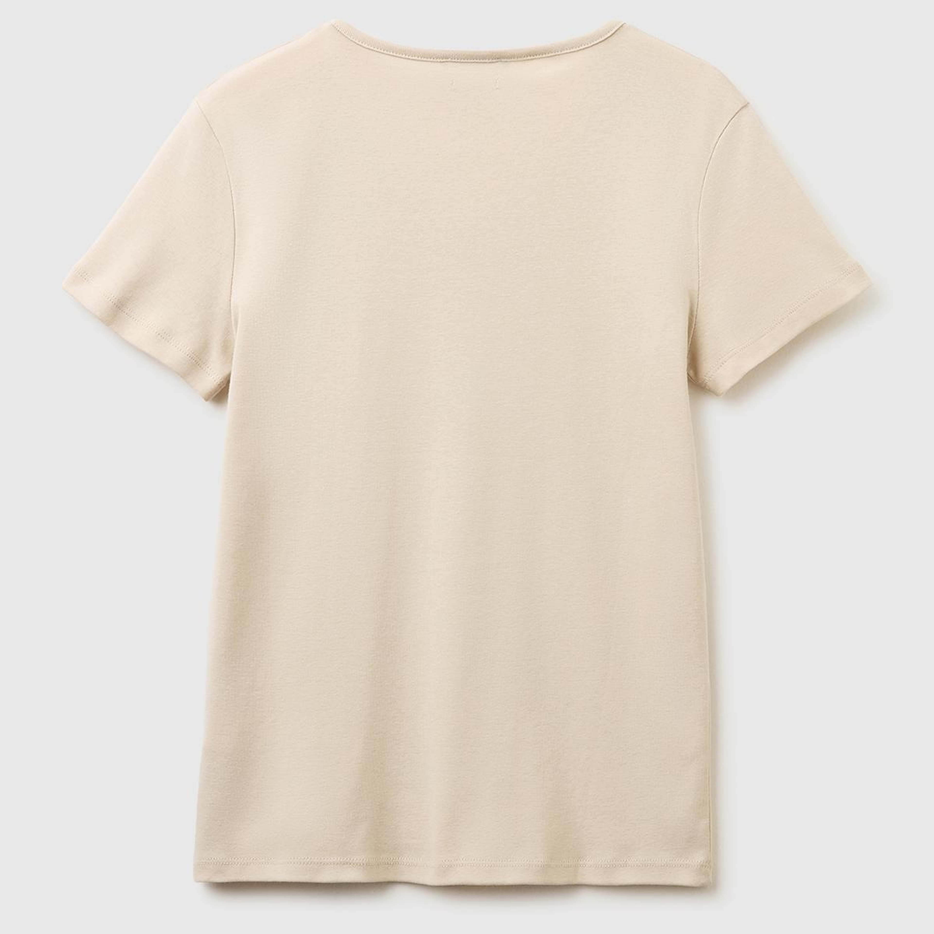 Kadın Taş %100 Pamuk Geniş V Yaka T-Shirt