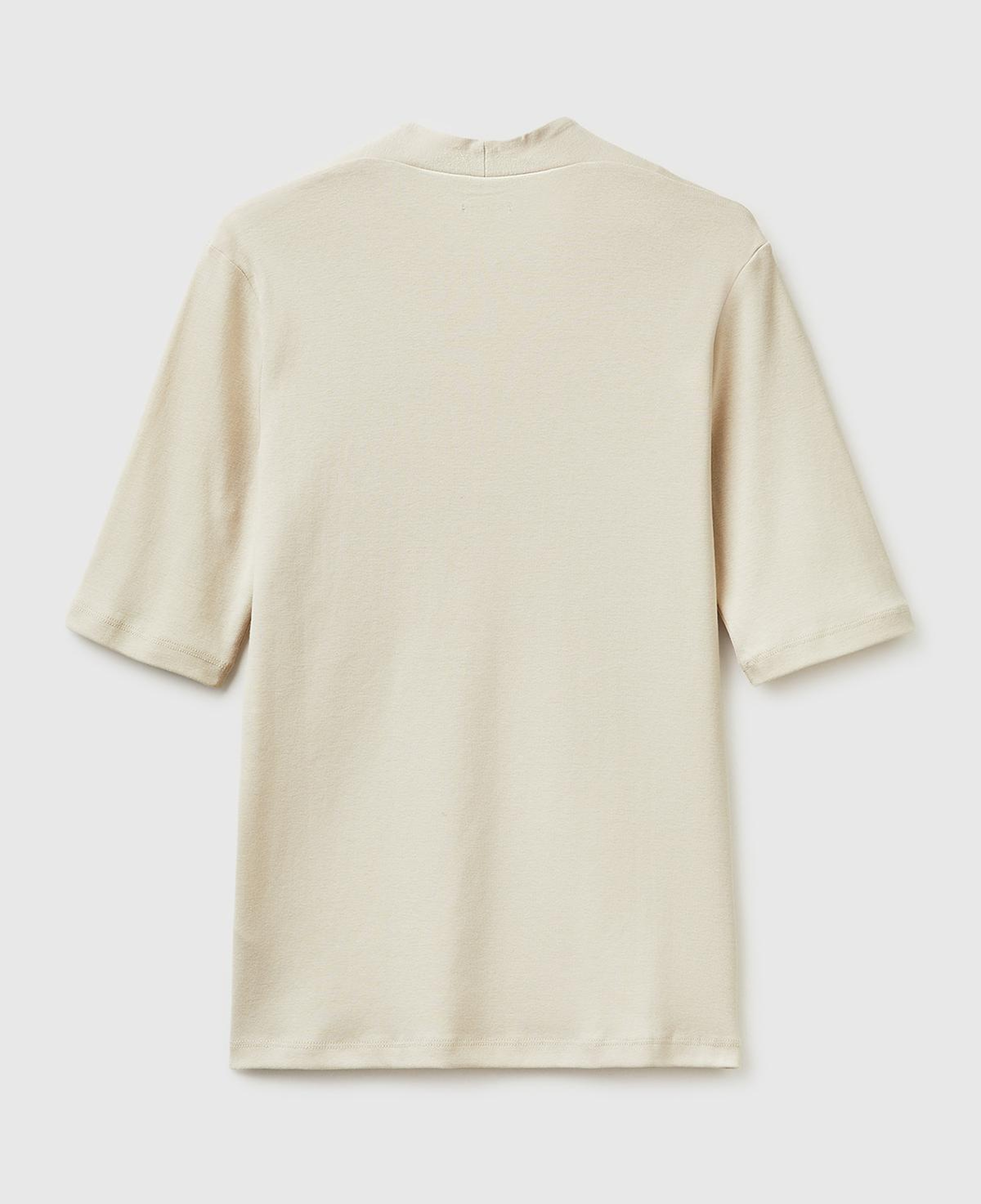 Kadın Taş %100 Pamuk Yarım Kollu Derin V Yaka T-Shirt