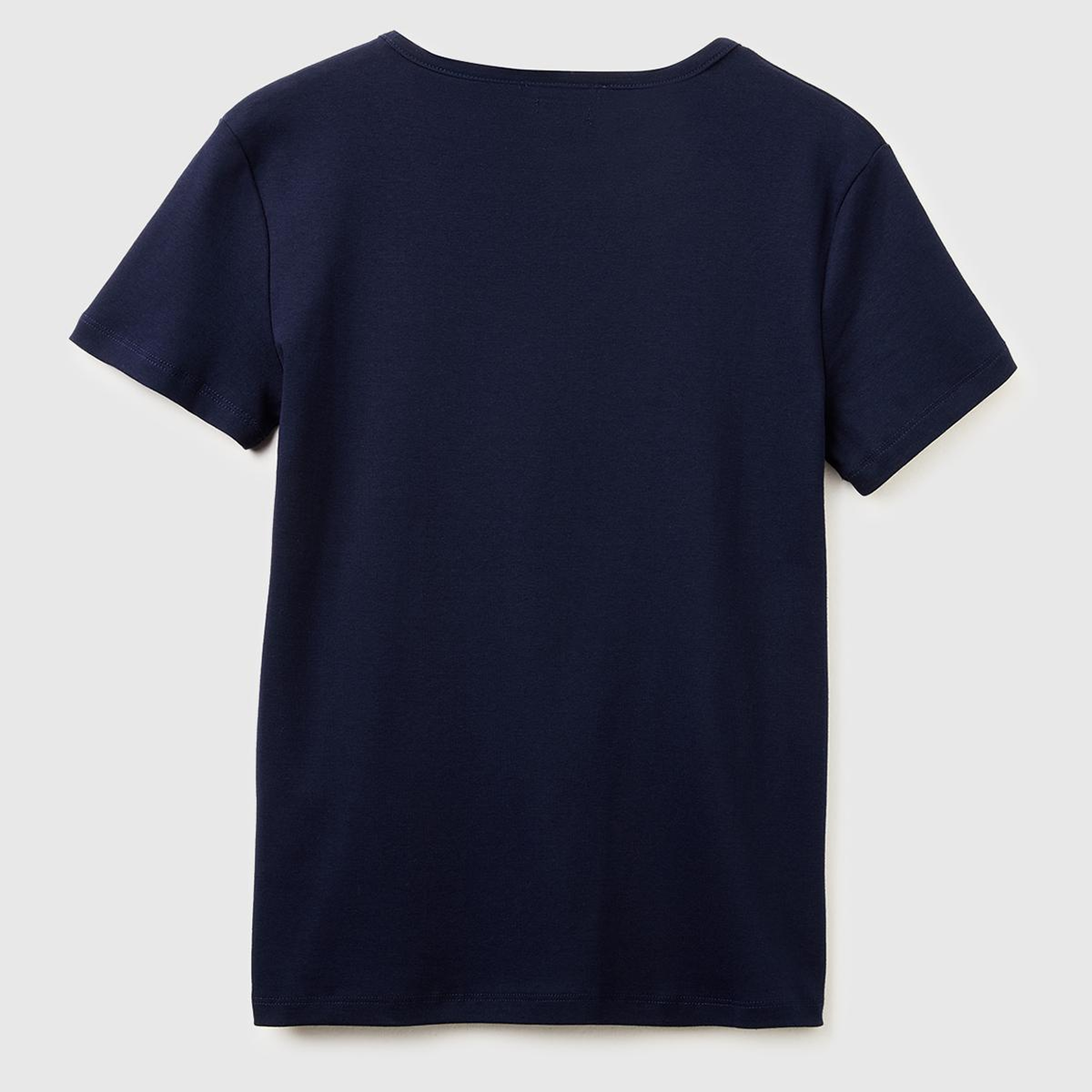 Kadın Lacivert %100 Pamuk Geniş V Yaka T-Shirt