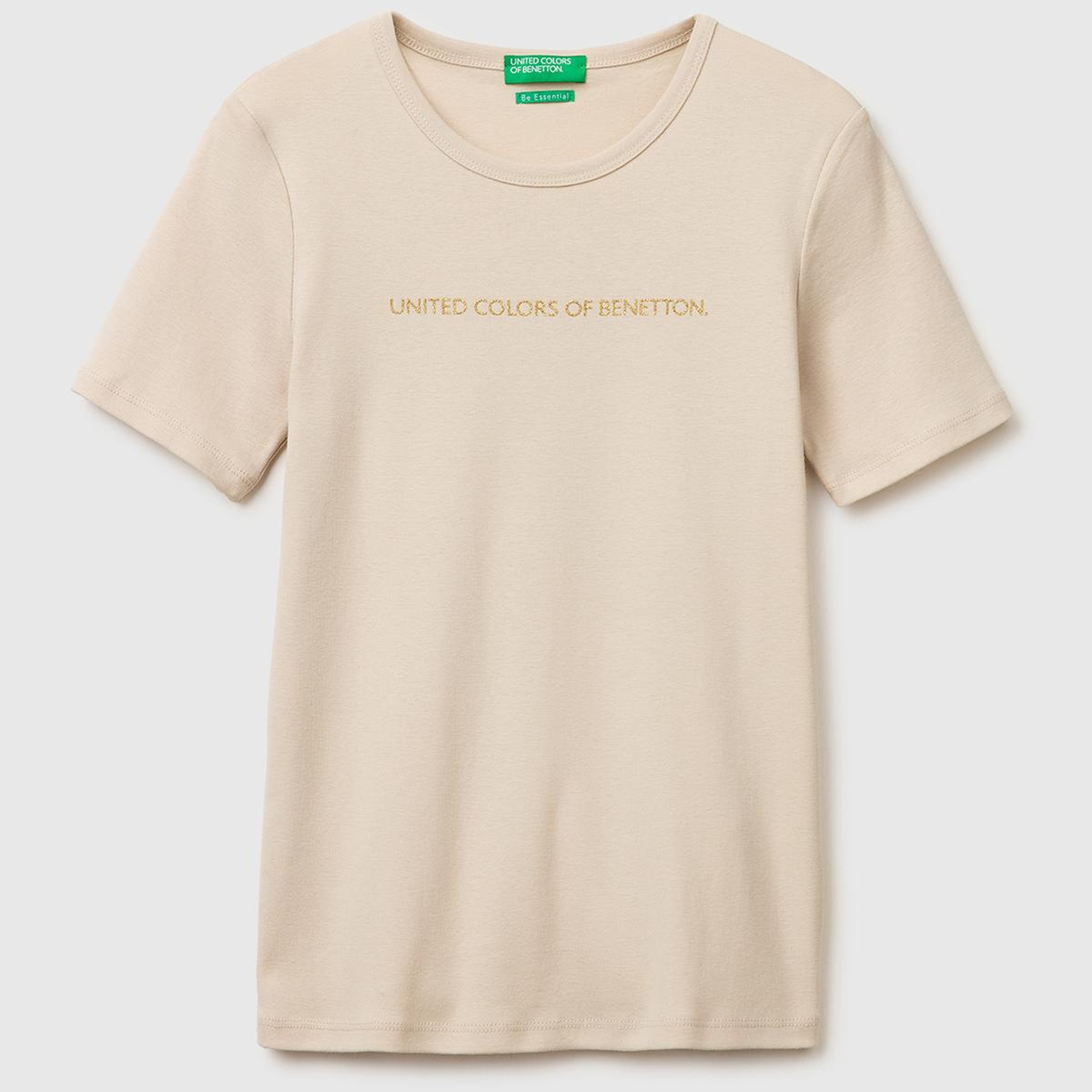 Kadın Taş %100 Pamuk Logo Baskılı Bisiklet Yaka T-Shirt