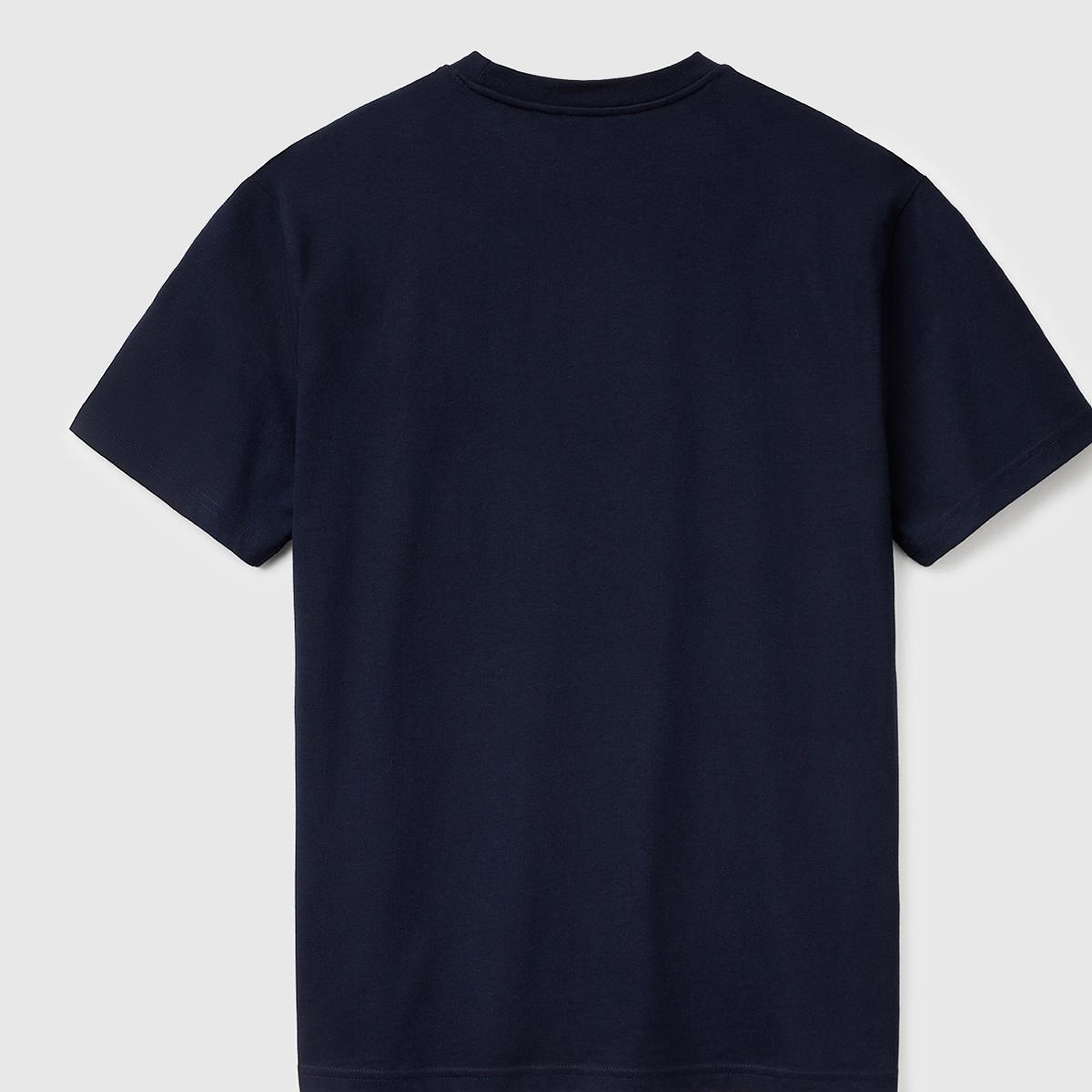 Erkek Lacivert %100 Koton Logolu Bisiklet Yaka T-Shirt