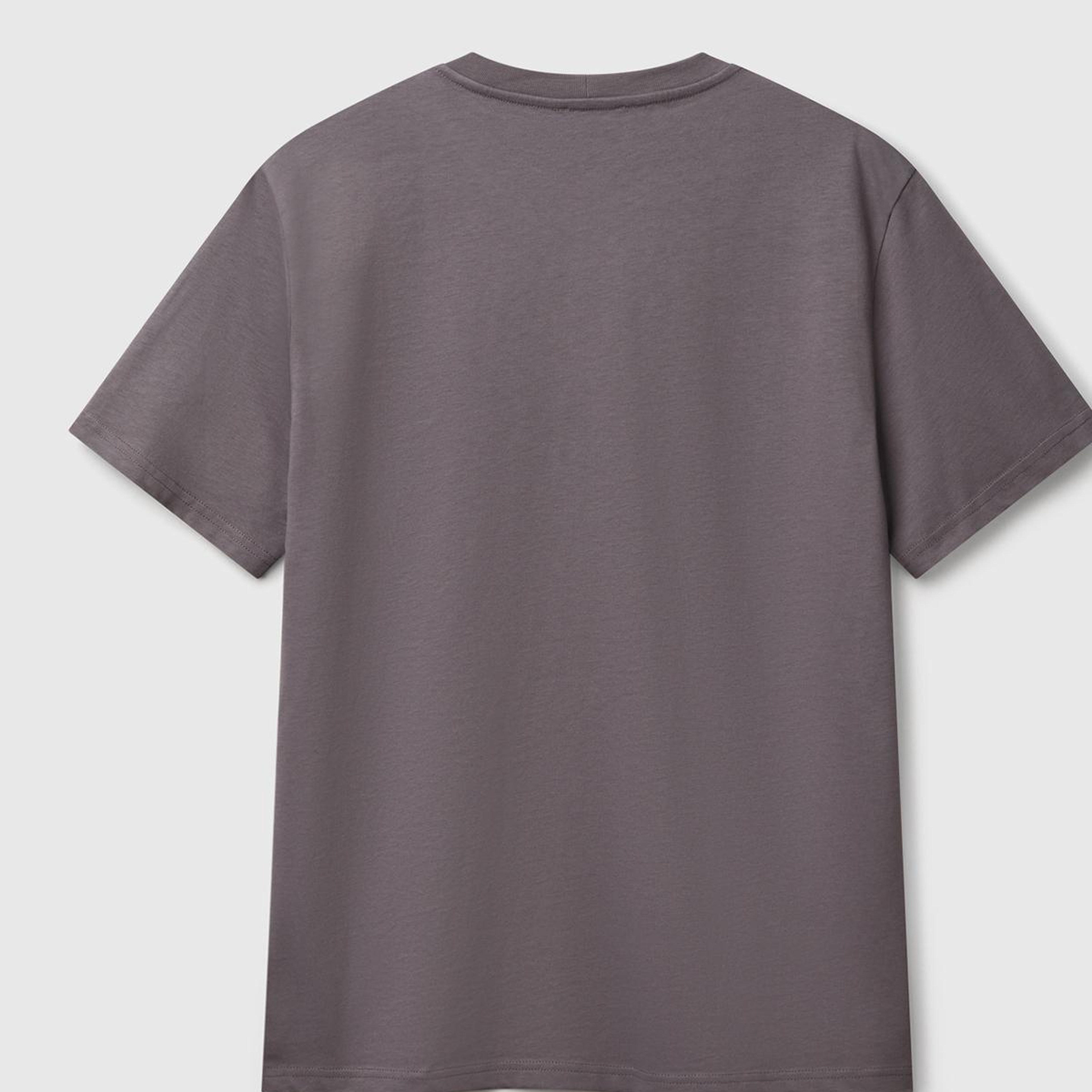 Erkek Koyu Gri %100 Koton Logolu Bisiklet Yaka T-Shirt