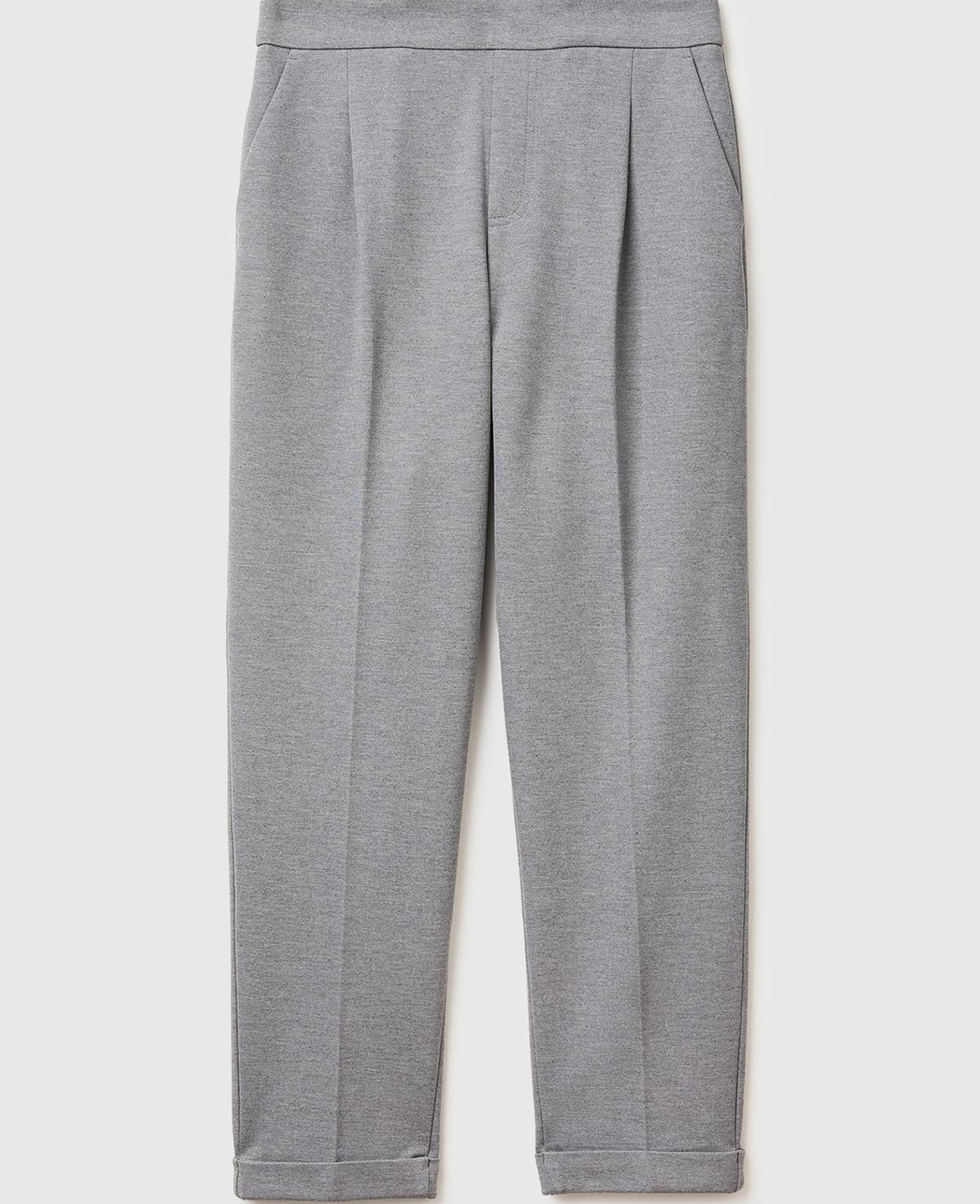 Kadın Gri Beli Lastikli Pantolon