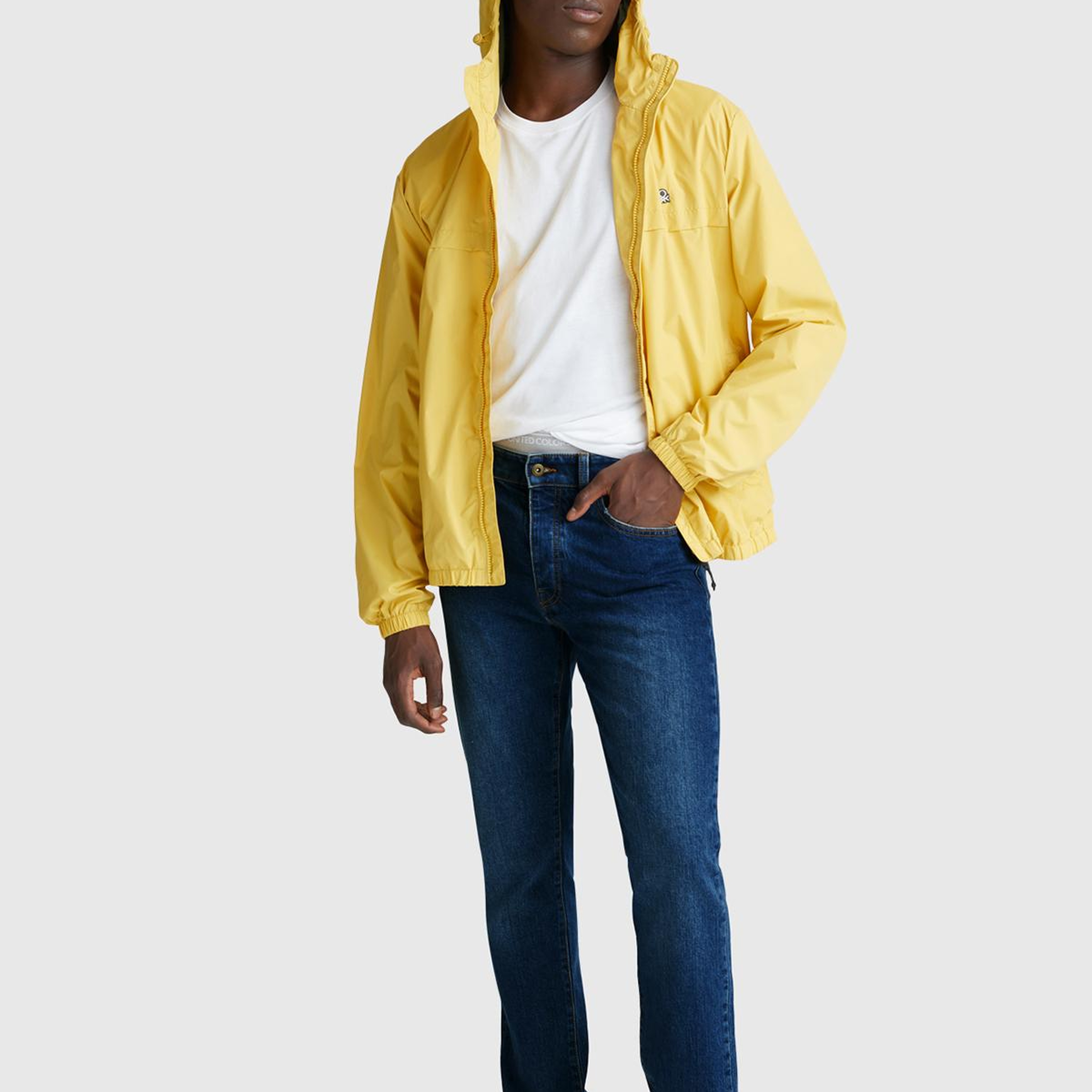 Erkek Koyu Mavi Pamuk Karışımlı Arkası Logo Etiketli Cepli Slim Fit Denim Pantolon