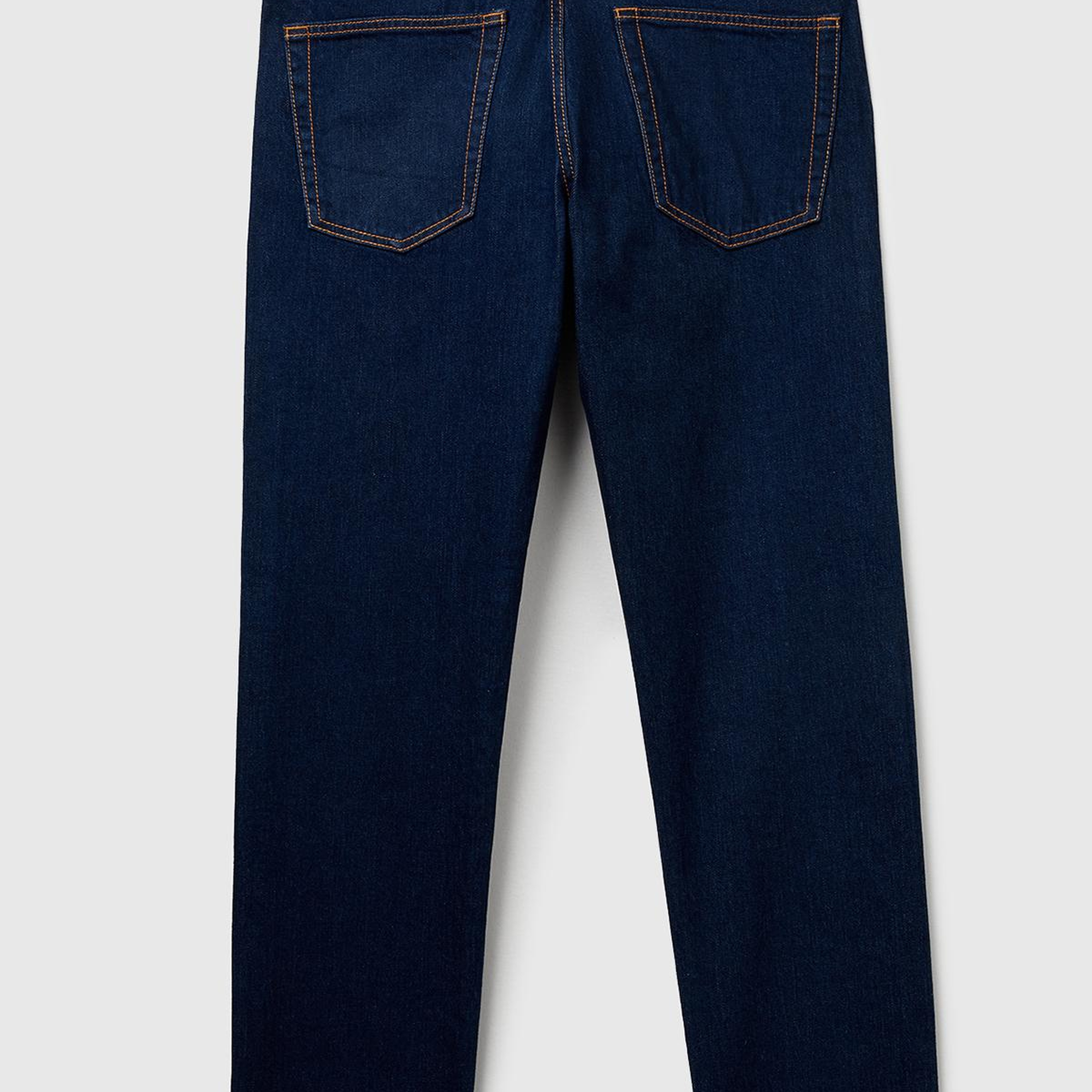 Erkek Lacivert Pamuk Karışımlı Arkası Logo Etiketli Cepli Slim Fit Denim Pantolon