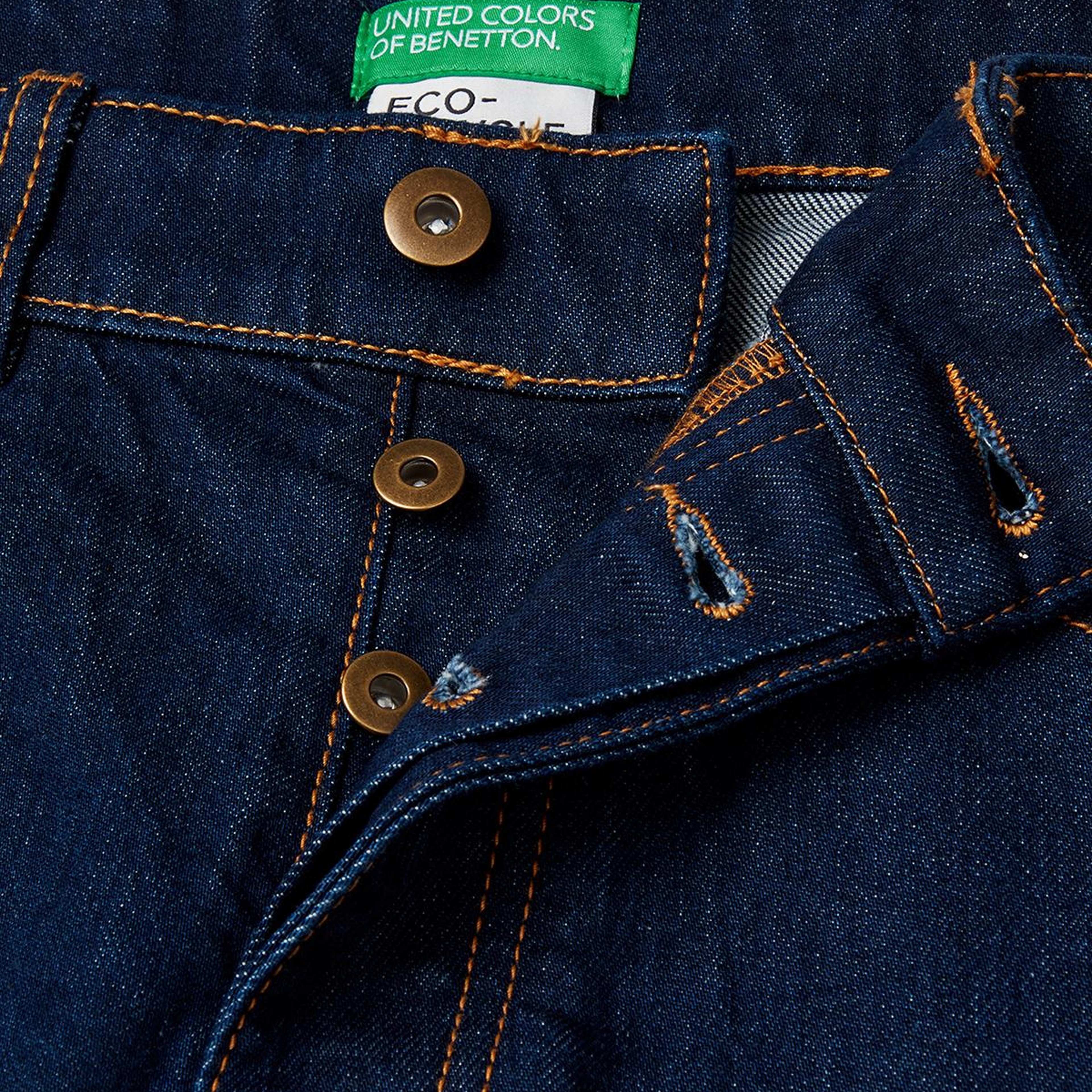 Erkek Lacivert Pamuk Karışımlı Arkası Logo Etiketli Cepli Slim Fit Denim Pantolon