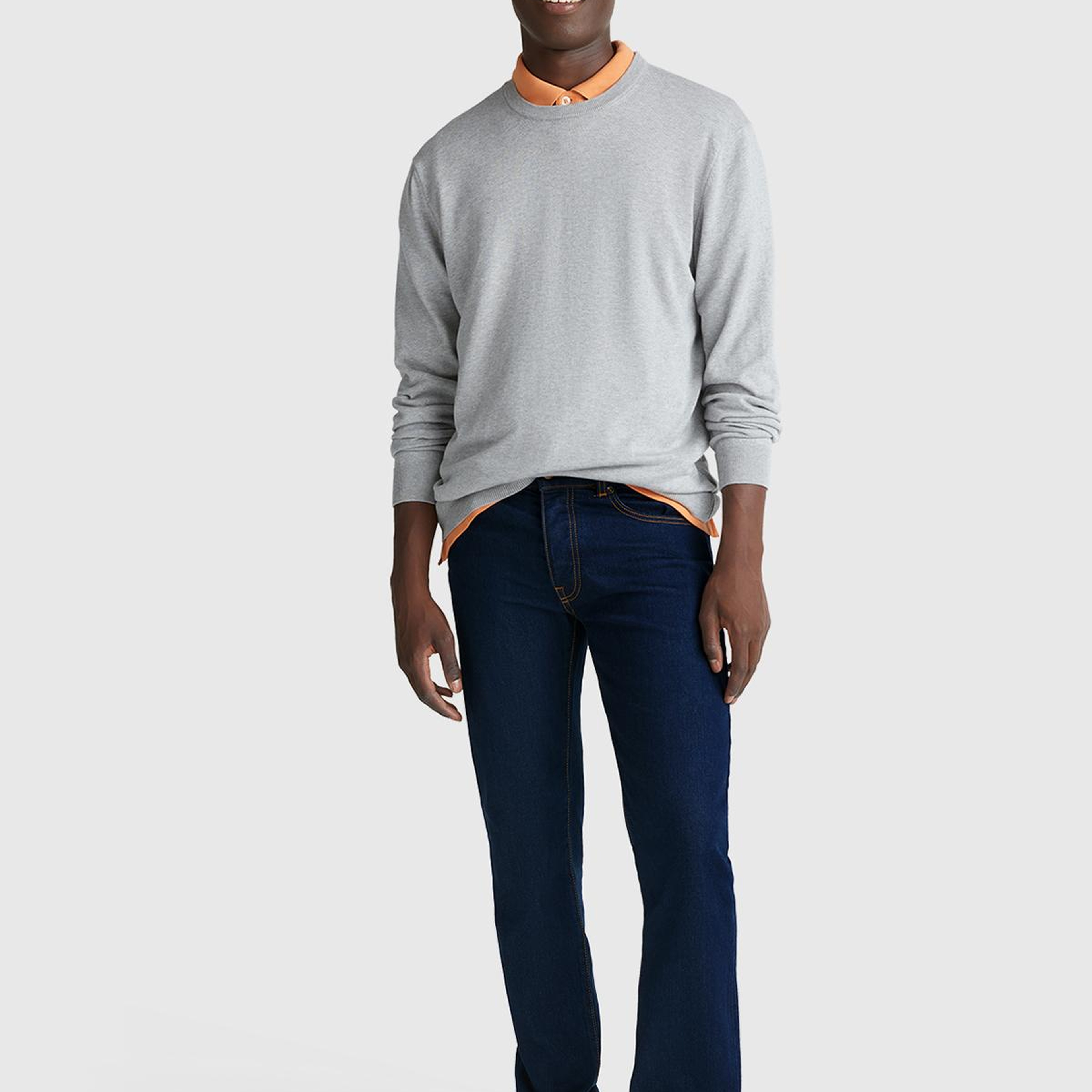 Erkek Lacivert Pamuk Karışımlı Arkası Logo Etiketli Cepli Slim Fit Denim Pantolon