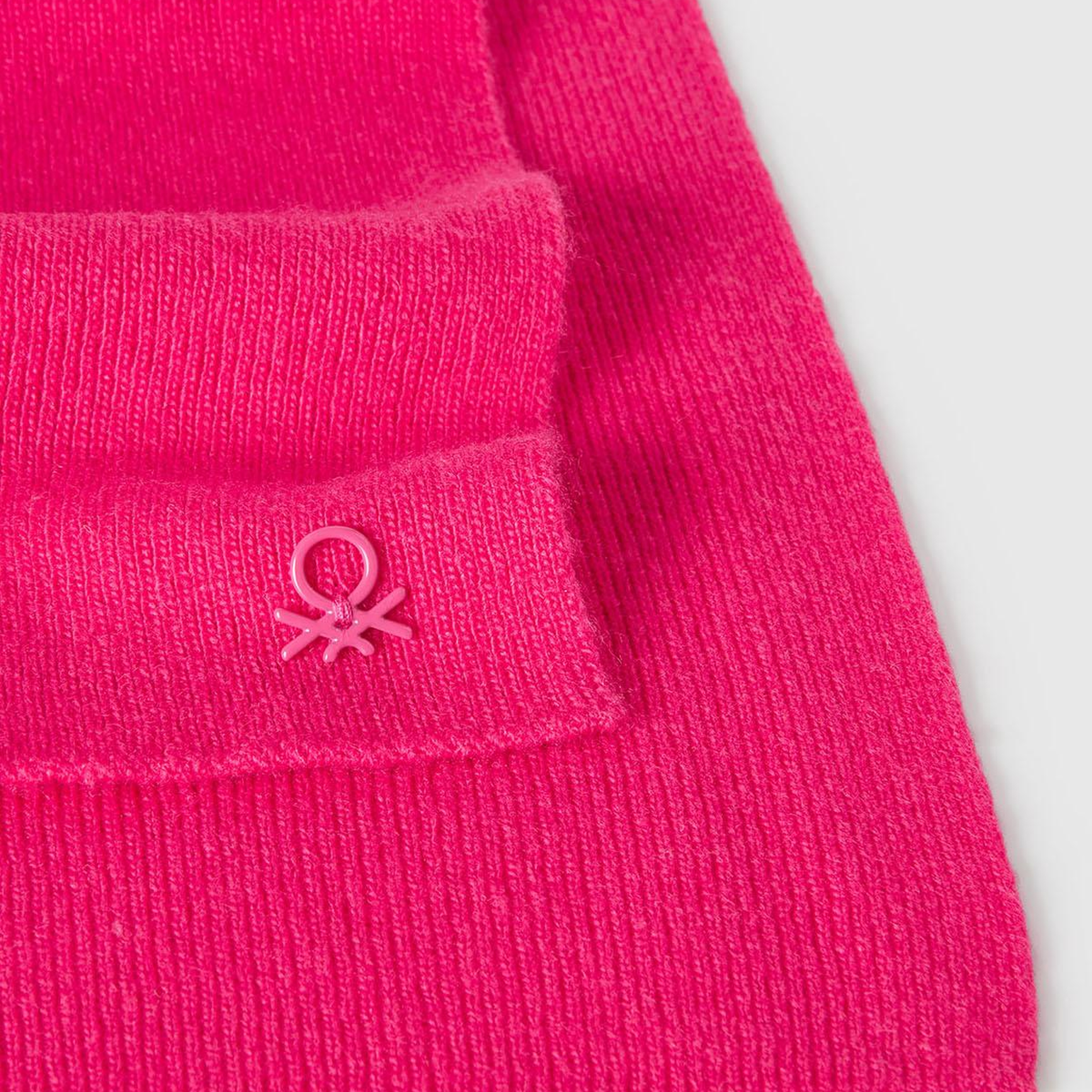 Erkek Çocuk Pembe Yün ve Viskoz Karışımlı Logo Nakışlı Atkı