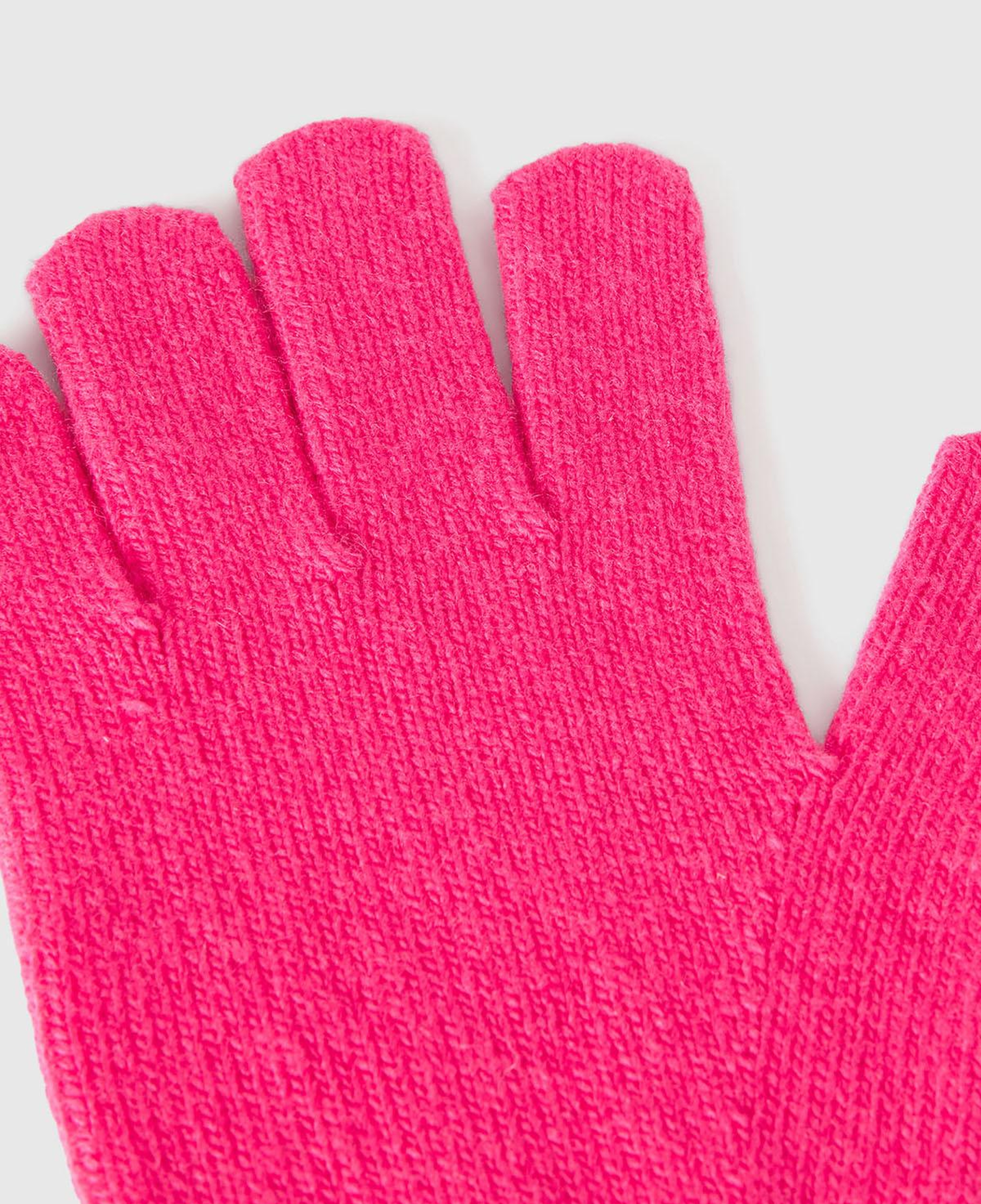Erkek Çocuk Pembe Yün ve Viskoz Karışımlı Logo Nakışlı Eldiven