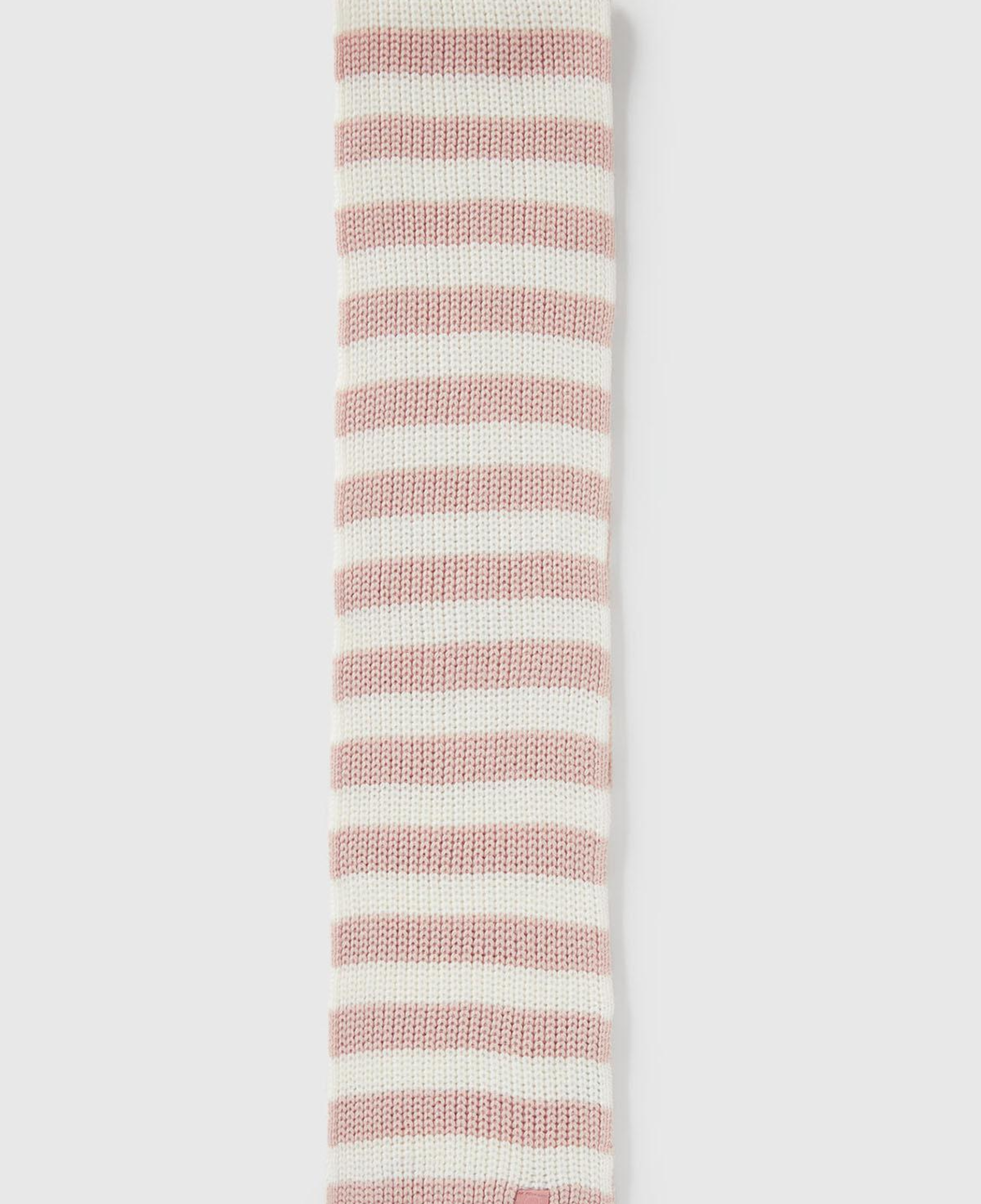 Erkek Çocuk Toz Pembe Logo Etiketi Detaylı Renk Bloklu Atkı