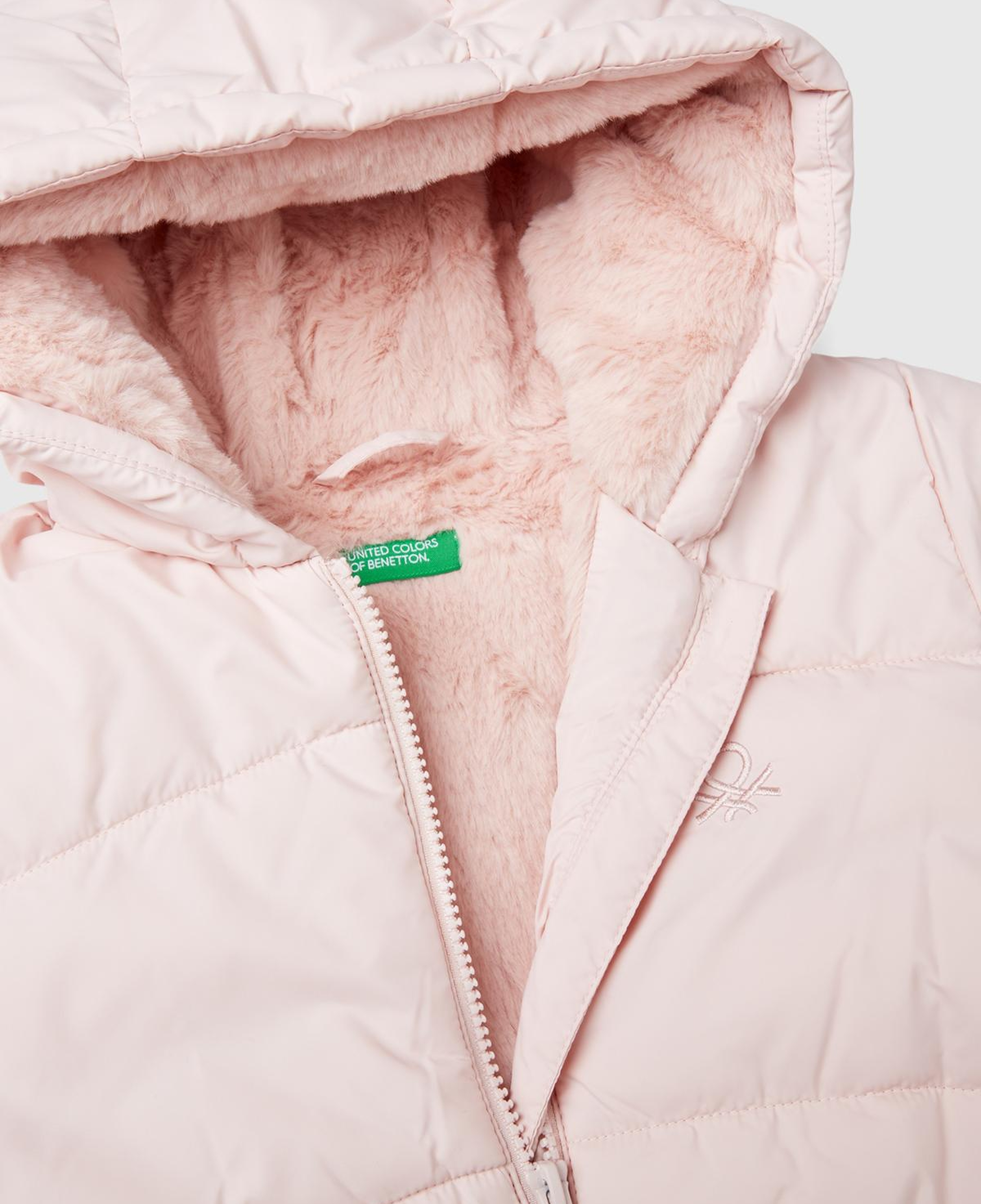 Kız Çocuk Toz Pembe İçi Kürklü Mont