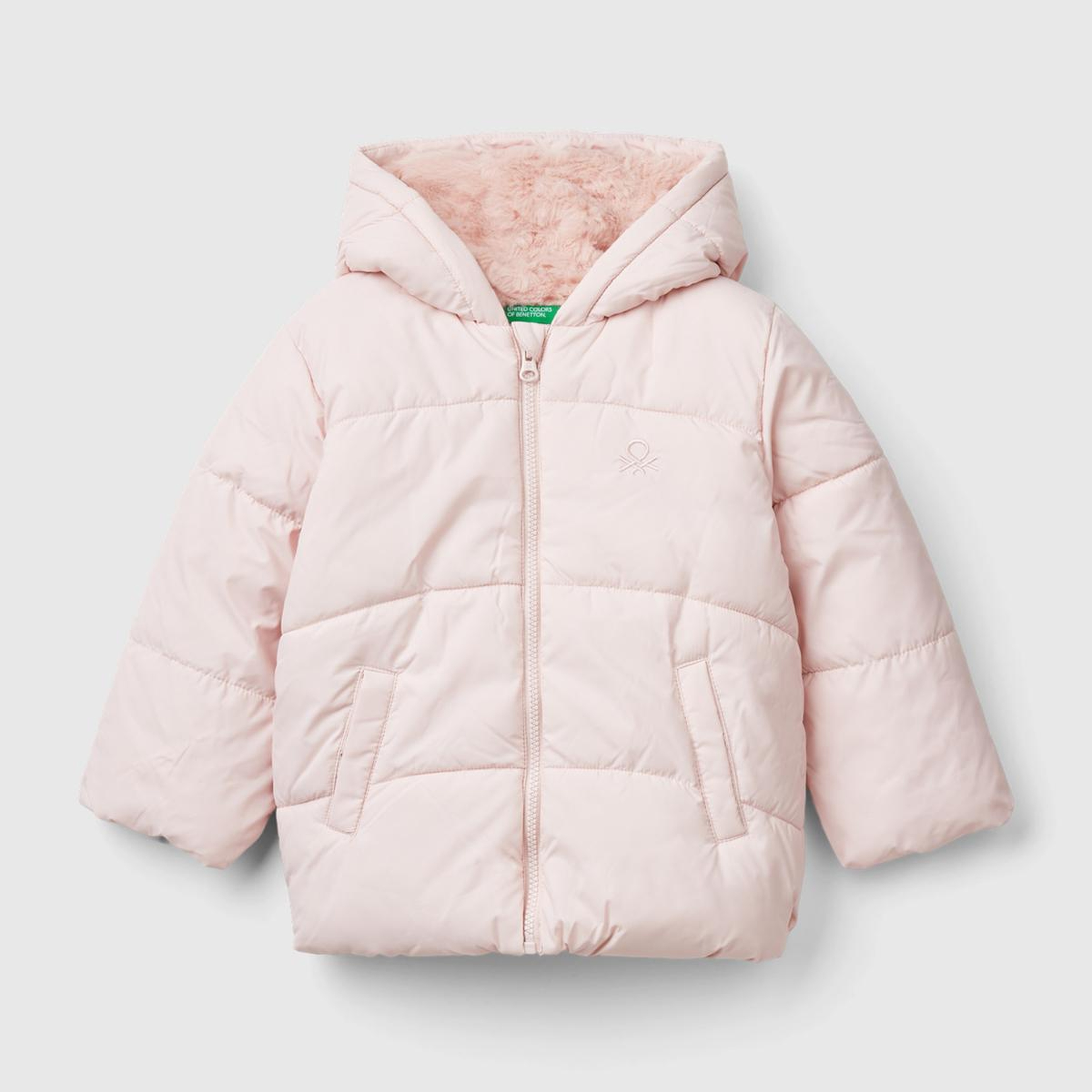 Kız Çocuk Toz Pembe İçi Kürklü Mont