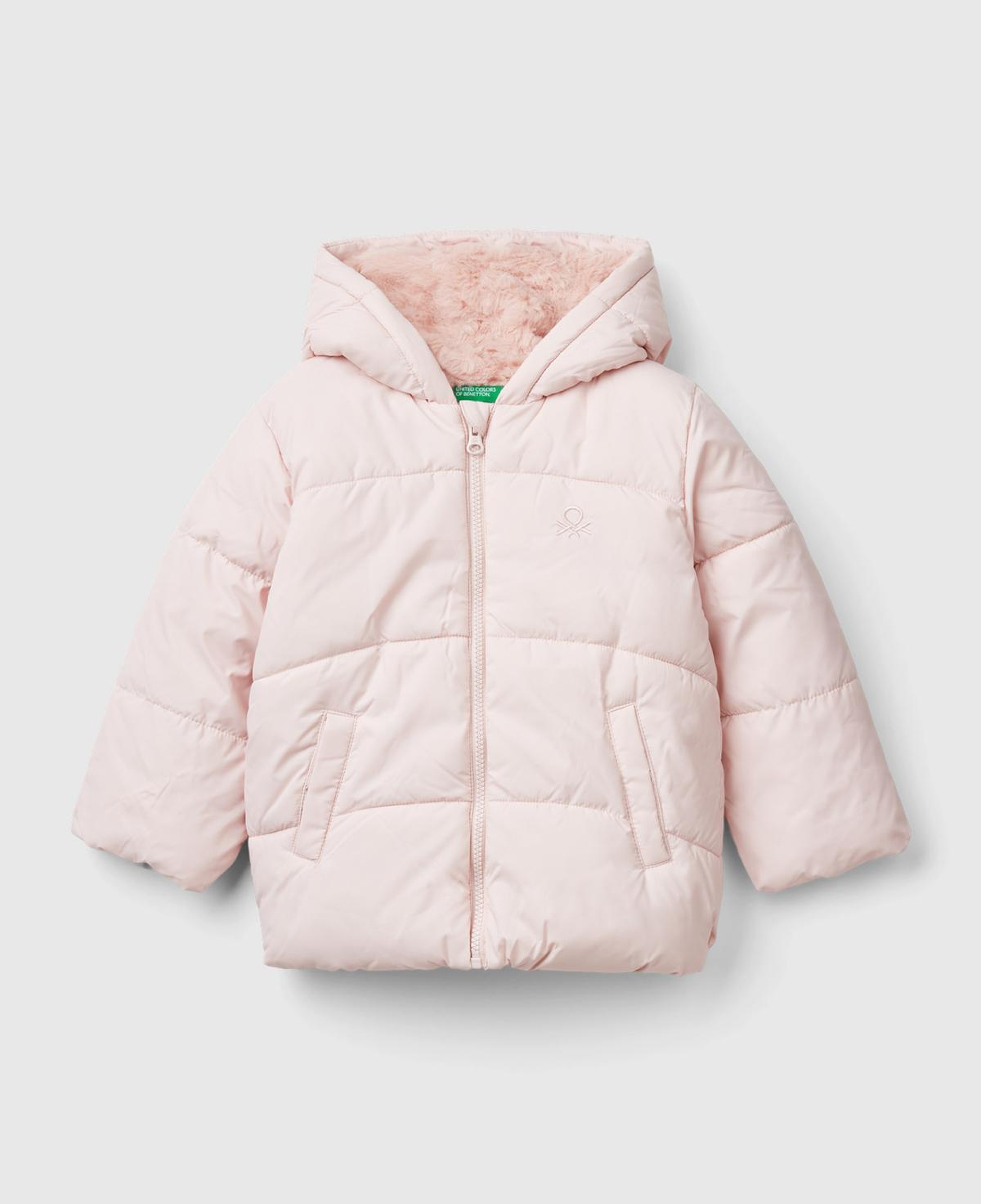 Kız Çocuk Toz Pembe İçi Kürklü Mont