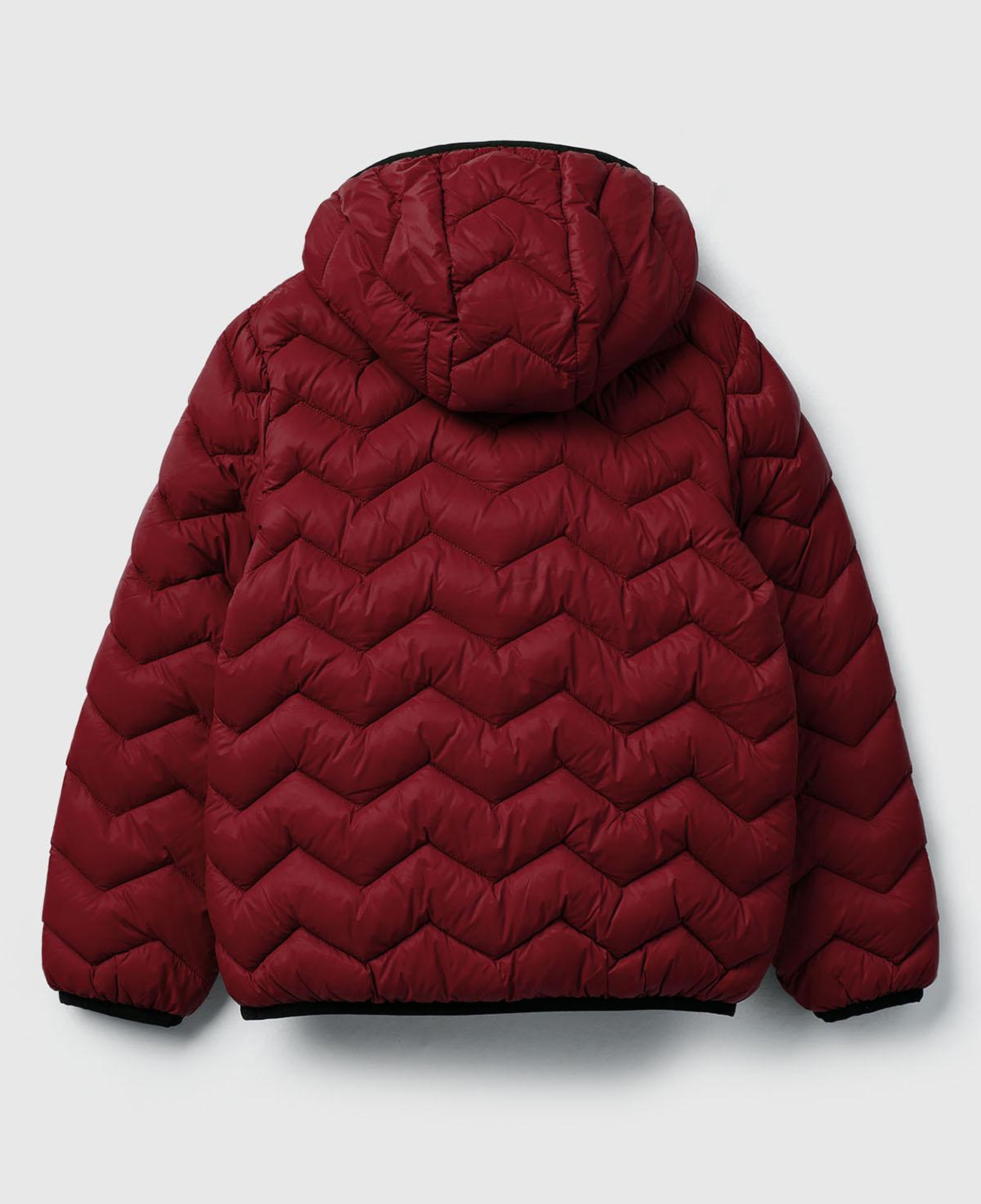 Erkek Çocuk Bordo Logo İşlemeli Mevsimlik İnce Pufa Mont
