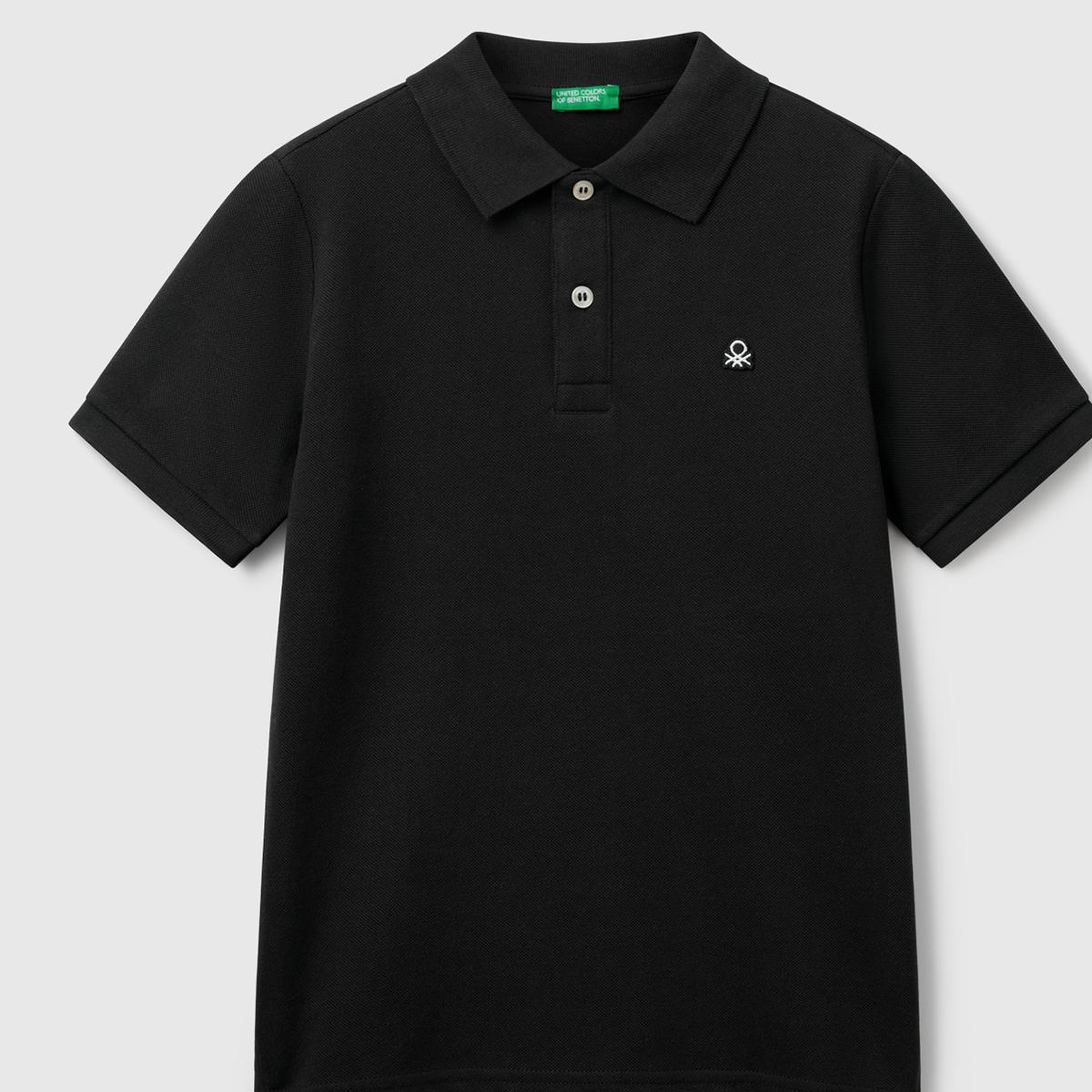 Erkek Çocuk Siyah Logolu Pike Polo T-Shirt