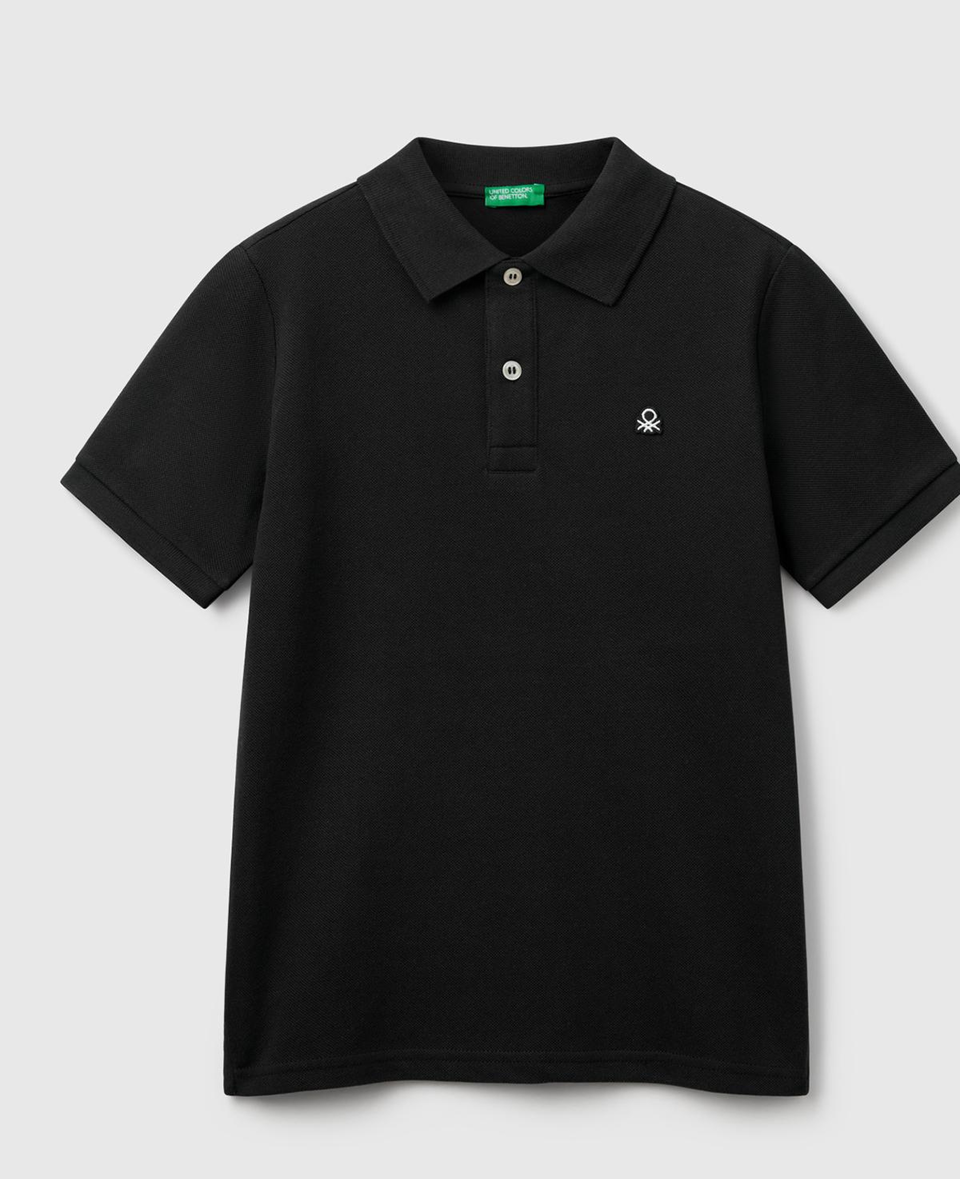 Erkek Çocuk Siyah Logolu Pike Polo T-Shirt