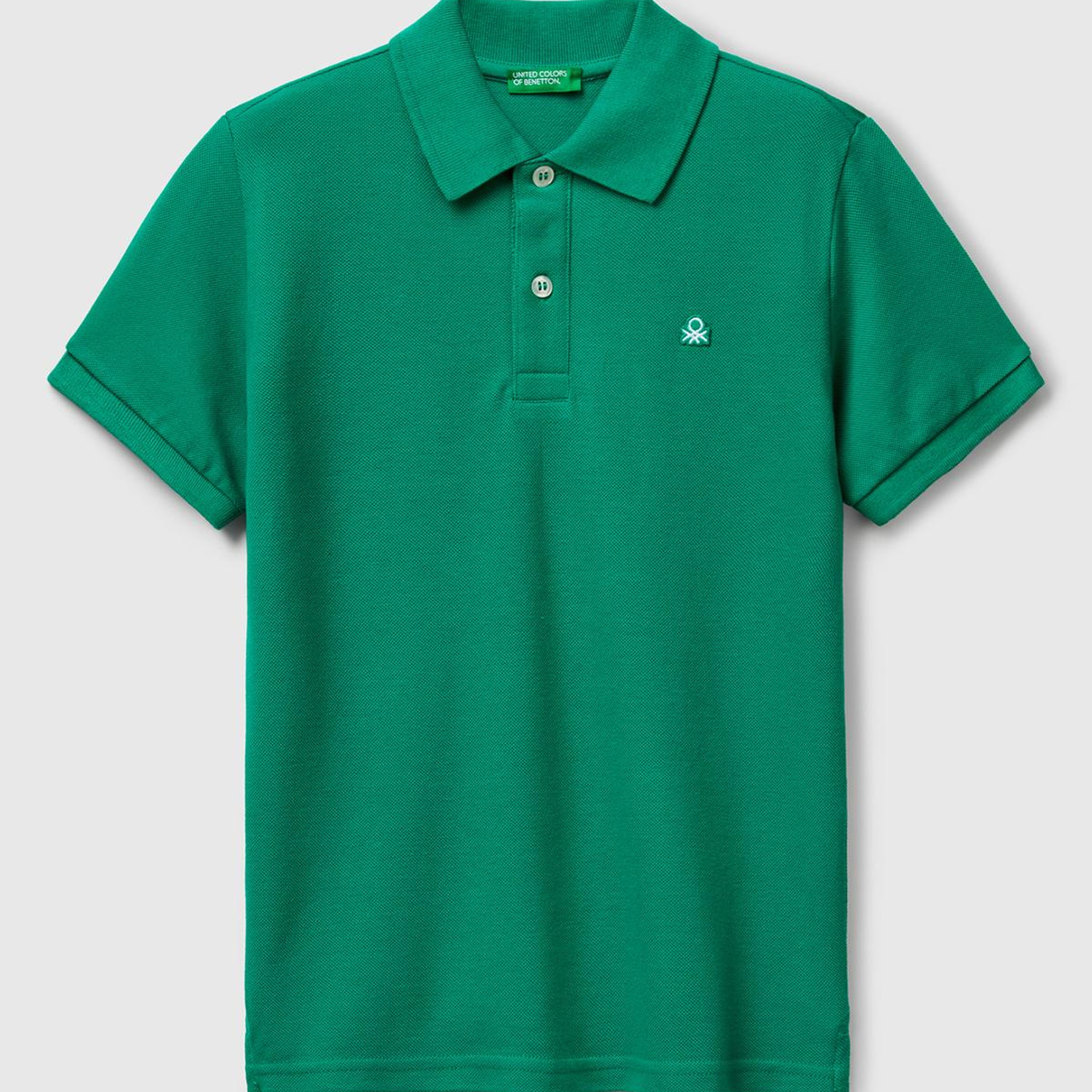 Erkek Çocuk Yeşil Logolu Pike Polo T-Shirt