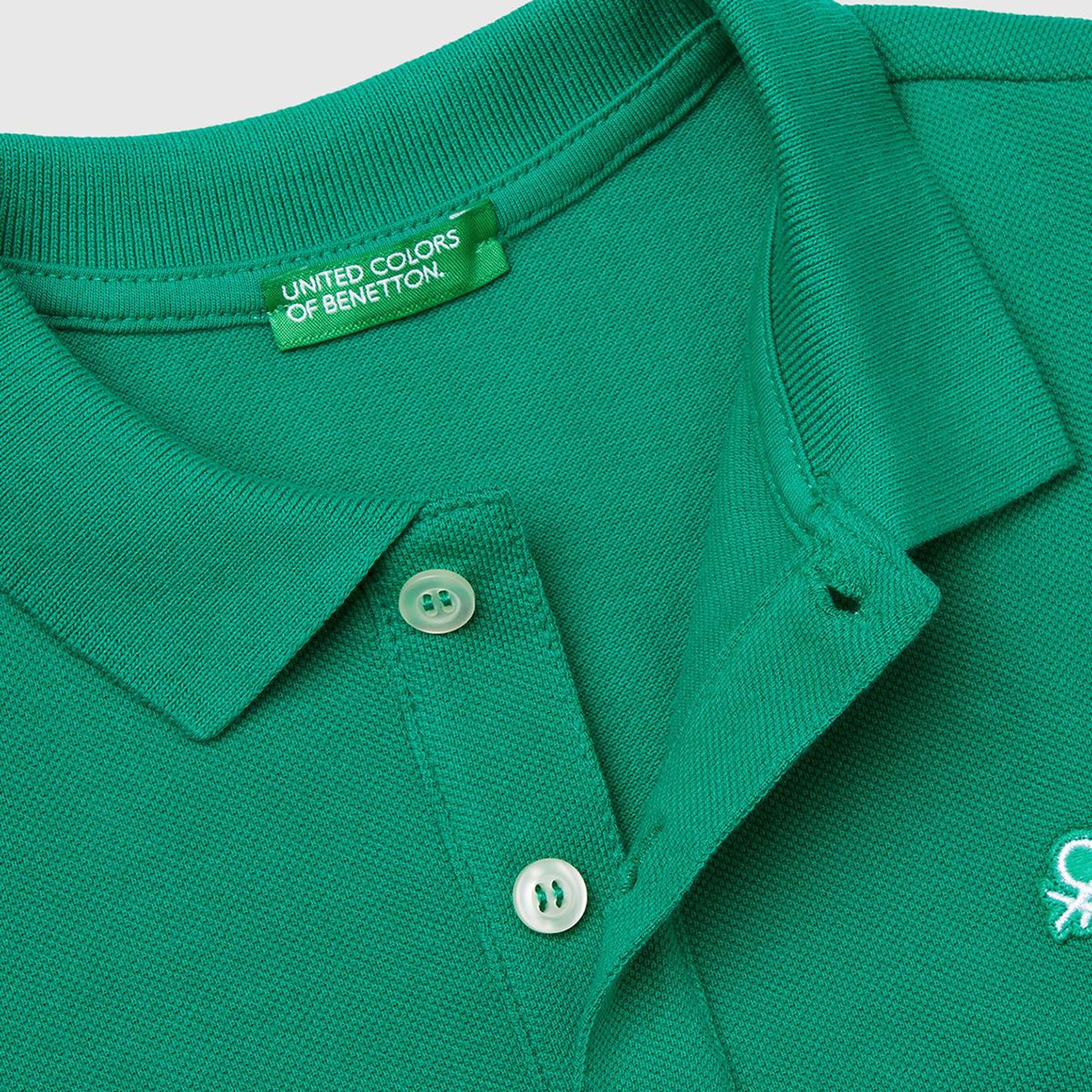 Erkek Çocuk Yeşil Logolu Pike Polo T-Shirt
