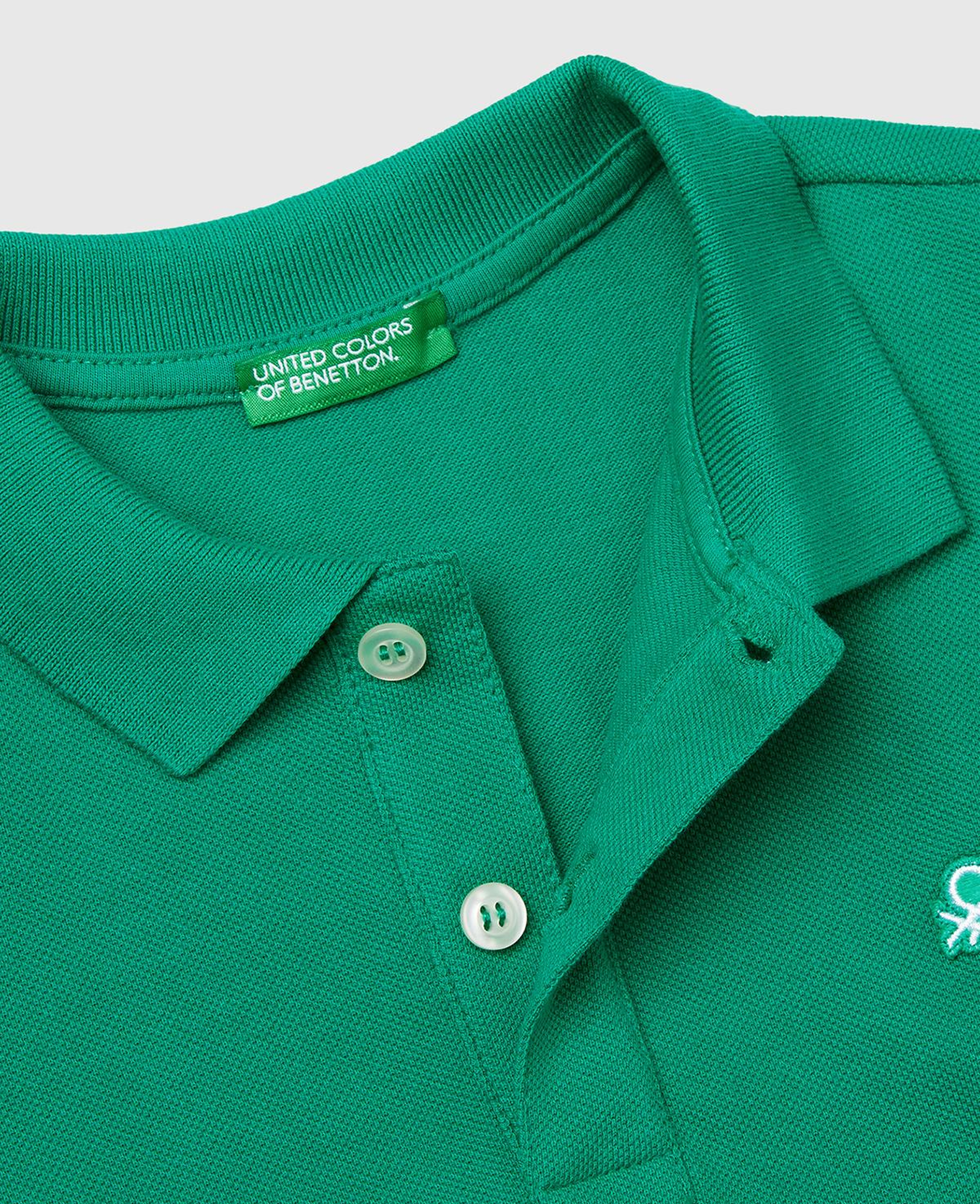 Erkek Çocuk Yeşil Logolu Pike Polo T-Shirt