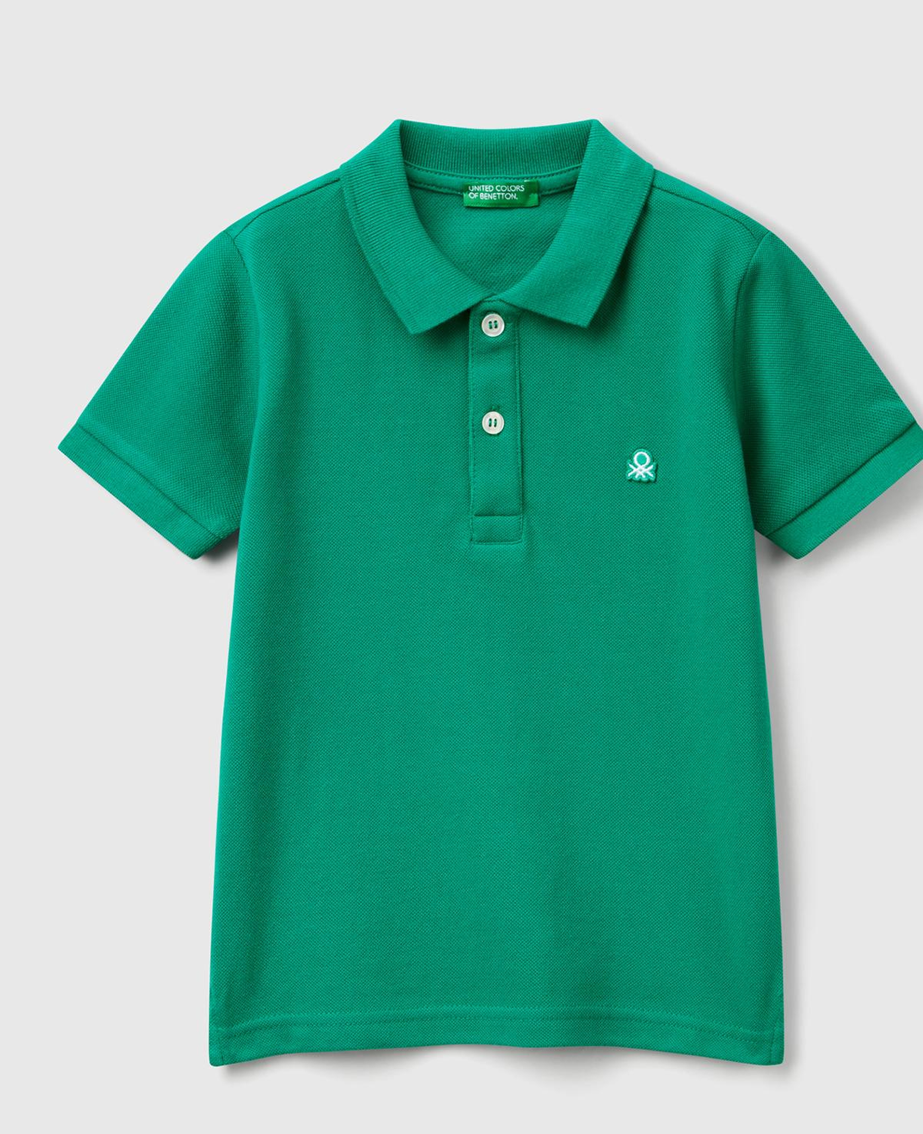 Erkek Çocuk Yeşil Logolu Pike Polo T-Shirt