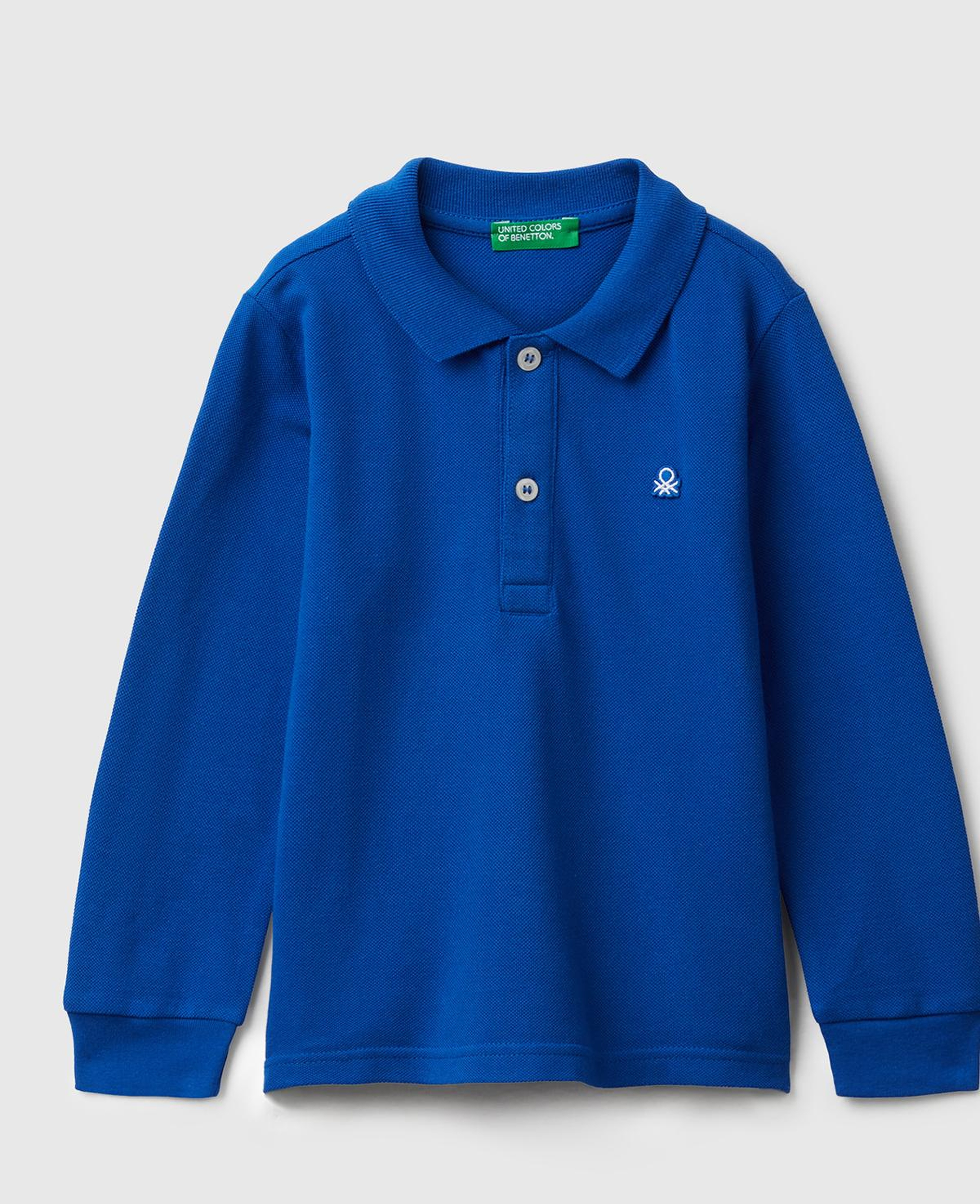 Erkek Çocuk Saks Mavisi Logolu Polo T-Shirt