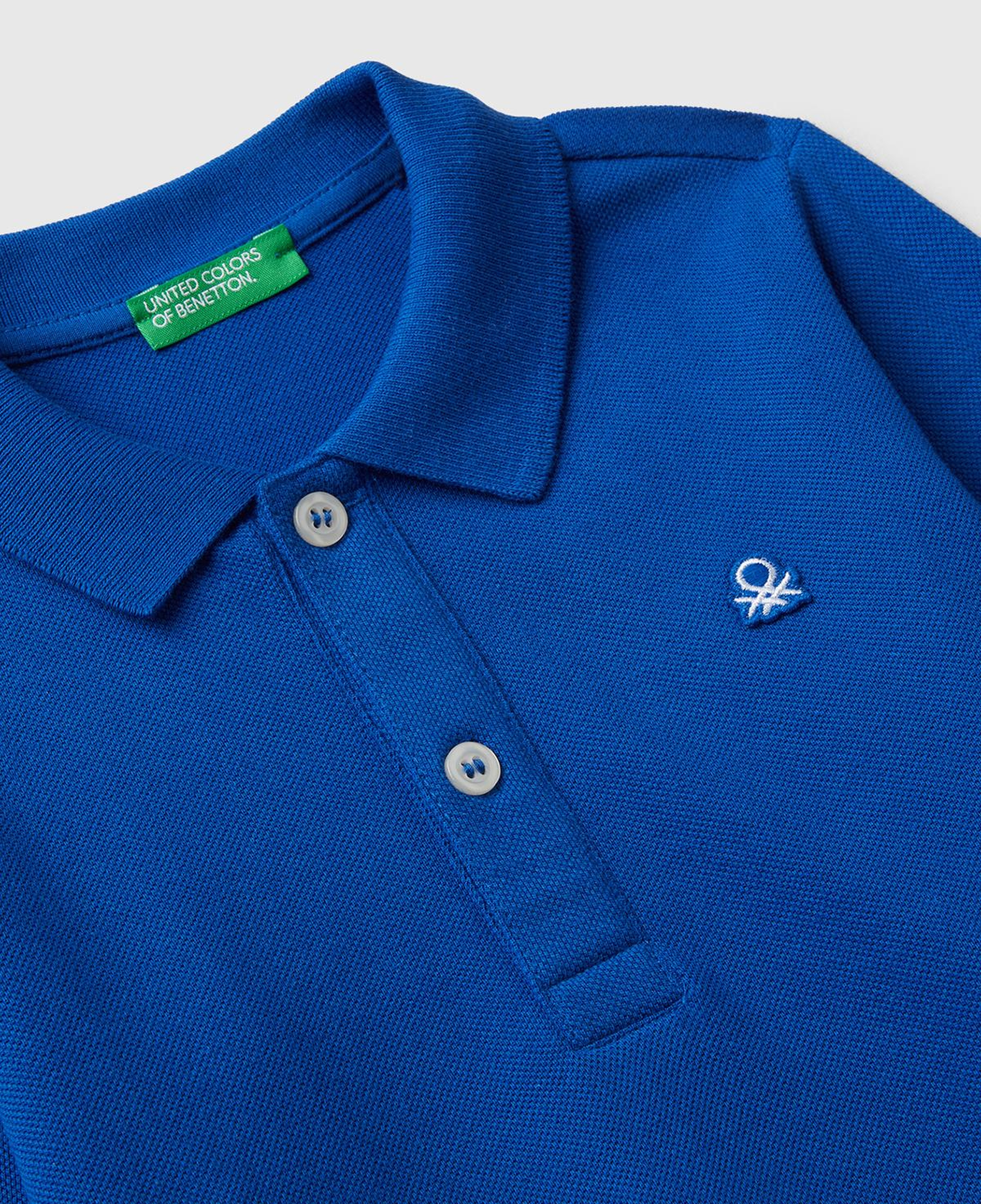 Erkek Çocuk Saks Mavisi Logolu Polo T-Shirt