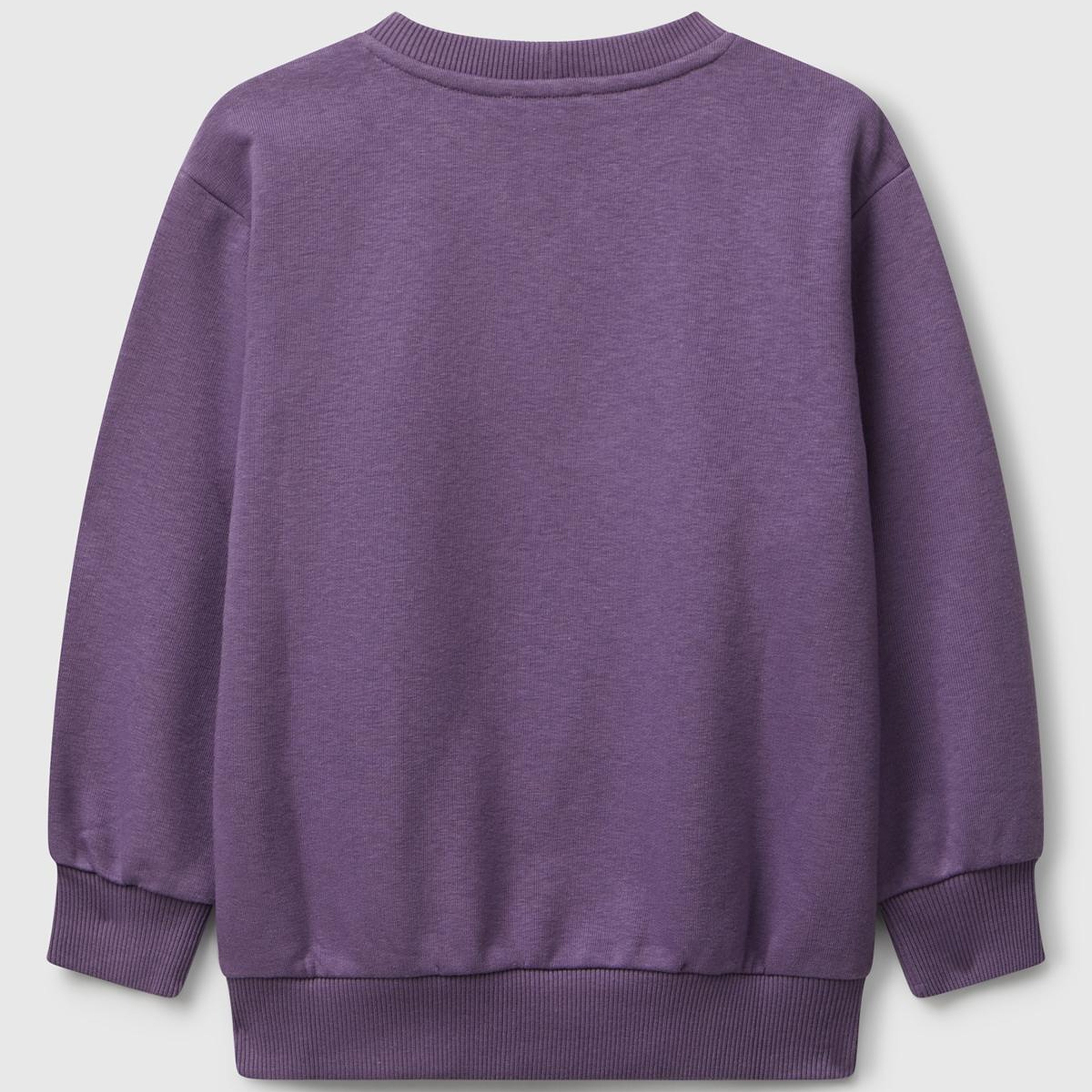 Erkek Çocuk Mor Önü İllüzyon Efektli Bisiklet Yaka Relaxed Fit Sweatshirt