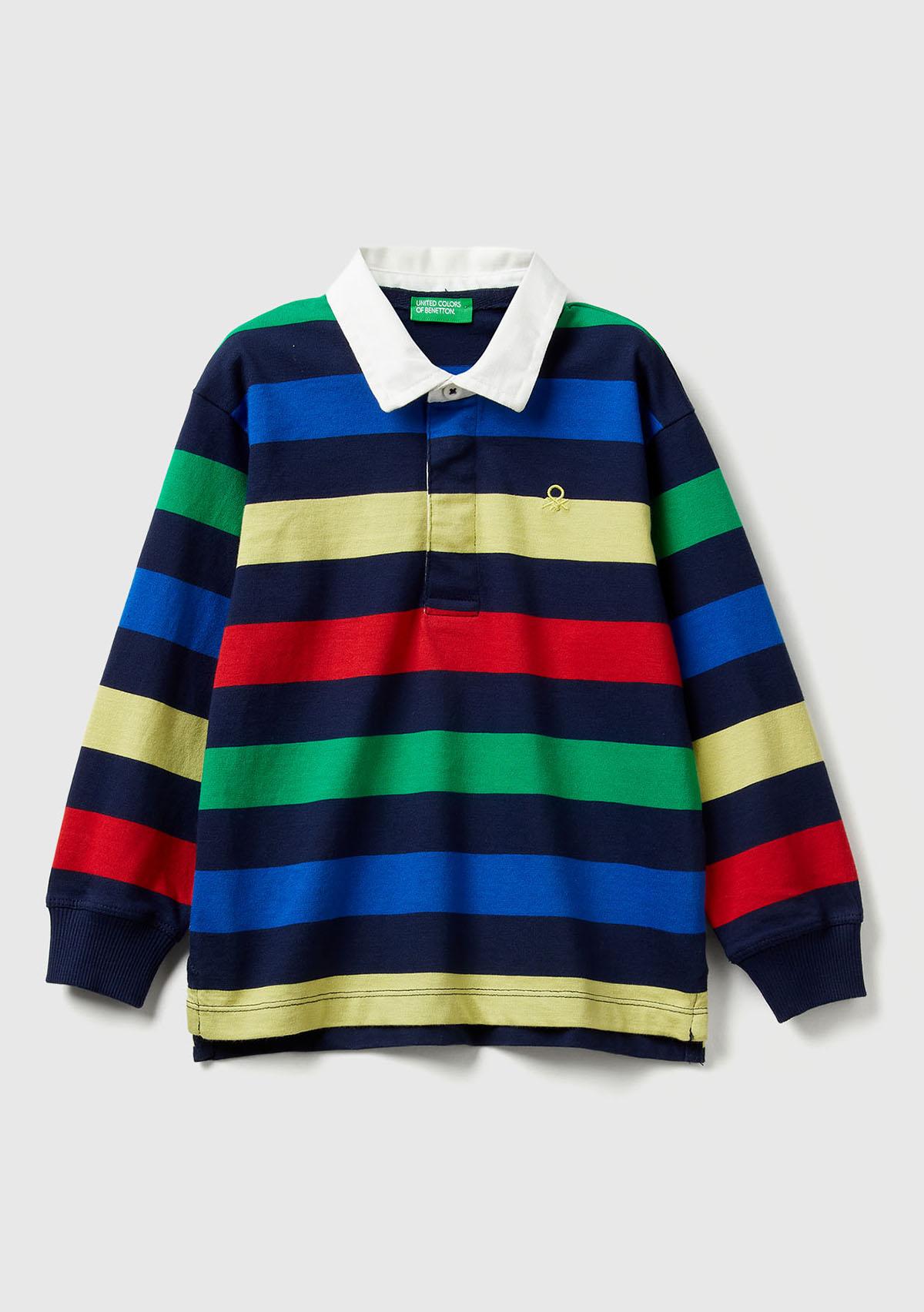 Erkek Çocuk Siyah Mix Logo Detaylı Ruby Uzun Kollu Polo T-shirt