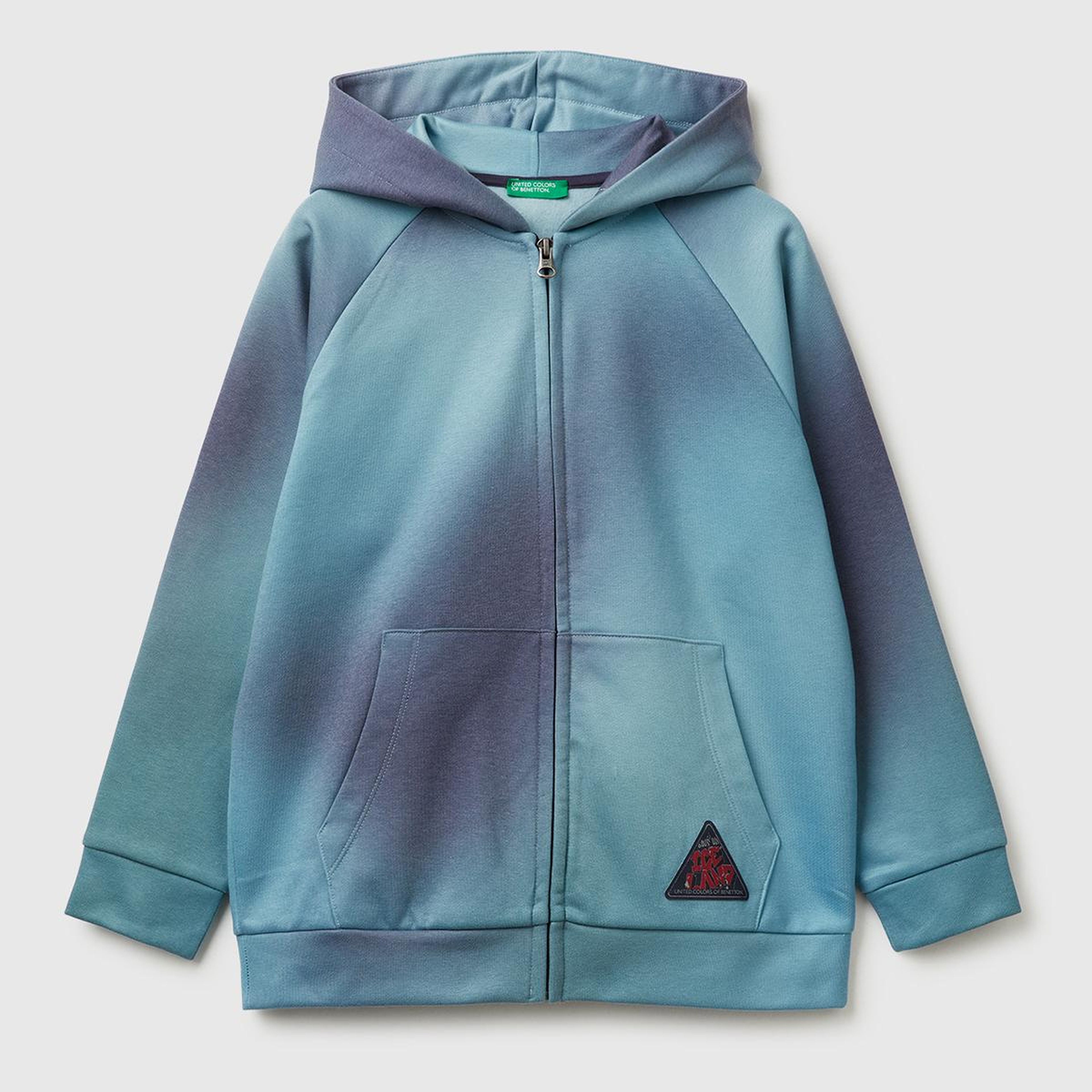 Erkek Çocuk Mavi-Siyah Gölge Efektli Kişiselleştirilmiş Etiketli Sweatshirt