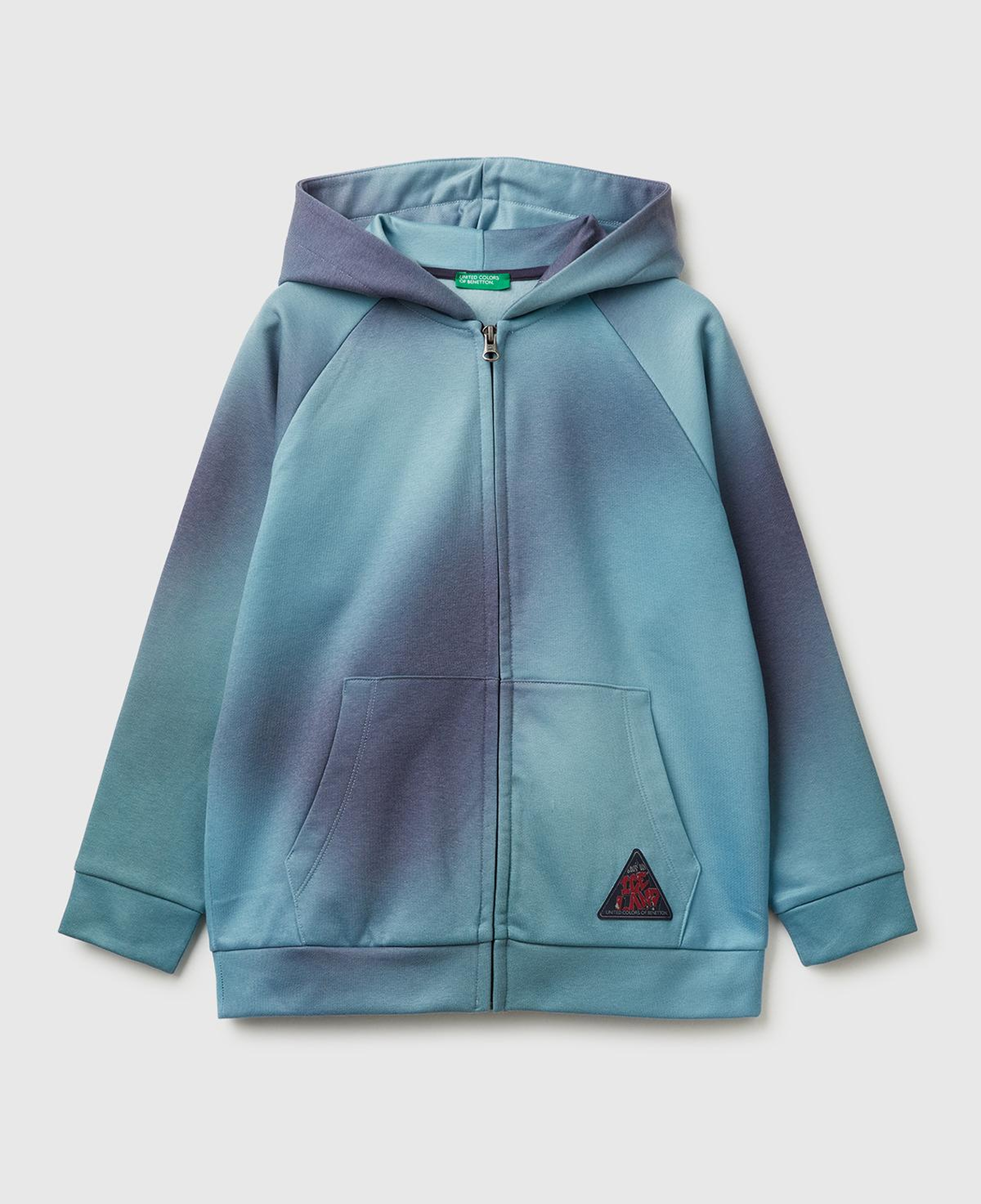Erkek Çocuk Mavi-Siyah Gölge Efektli Kişiselleştirilmiş Etiketli Sweatshirt