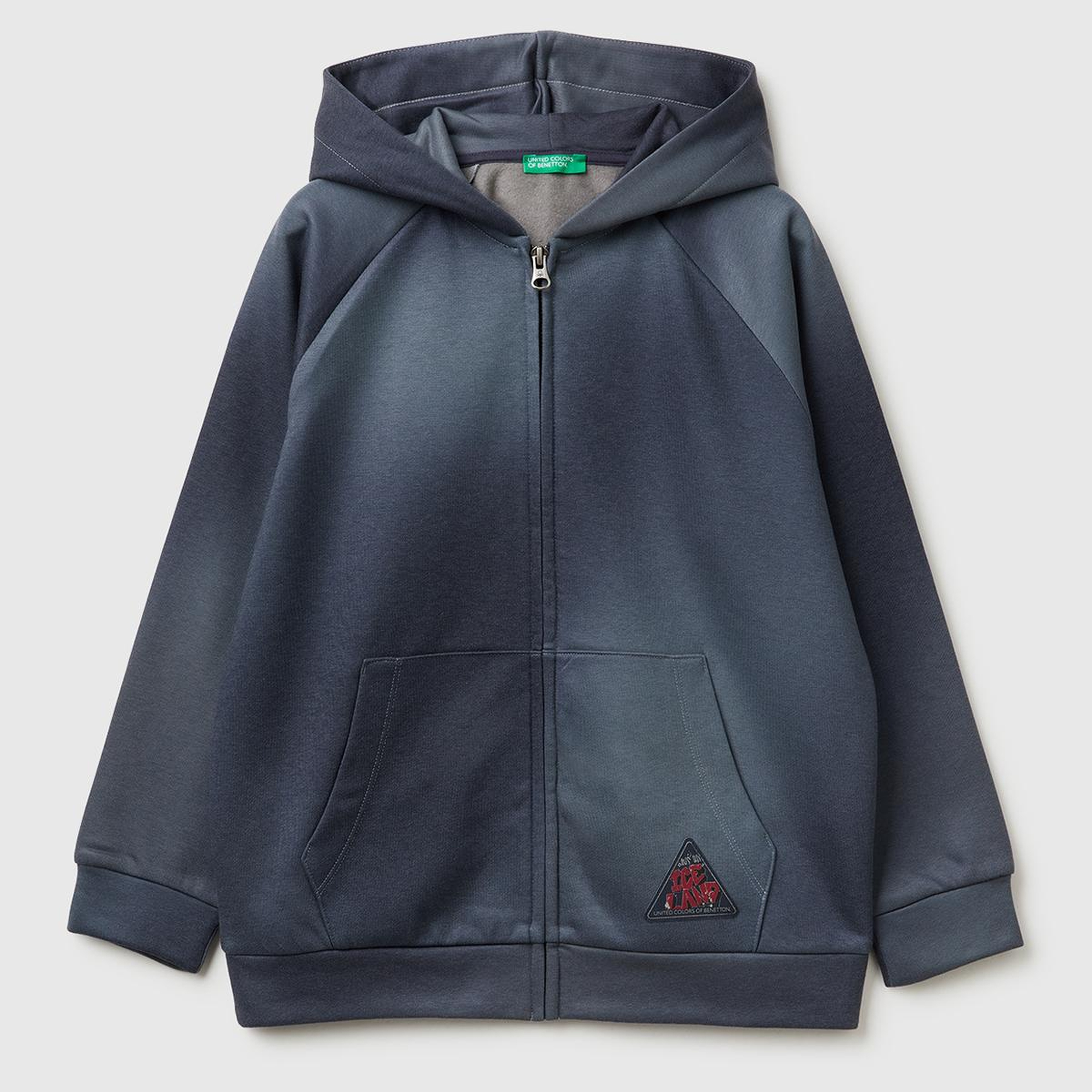Erkek Çocuk Bej-Siyah Gölge Efektli Kişiselleştirilmiş Etiketli Sweatshirt
