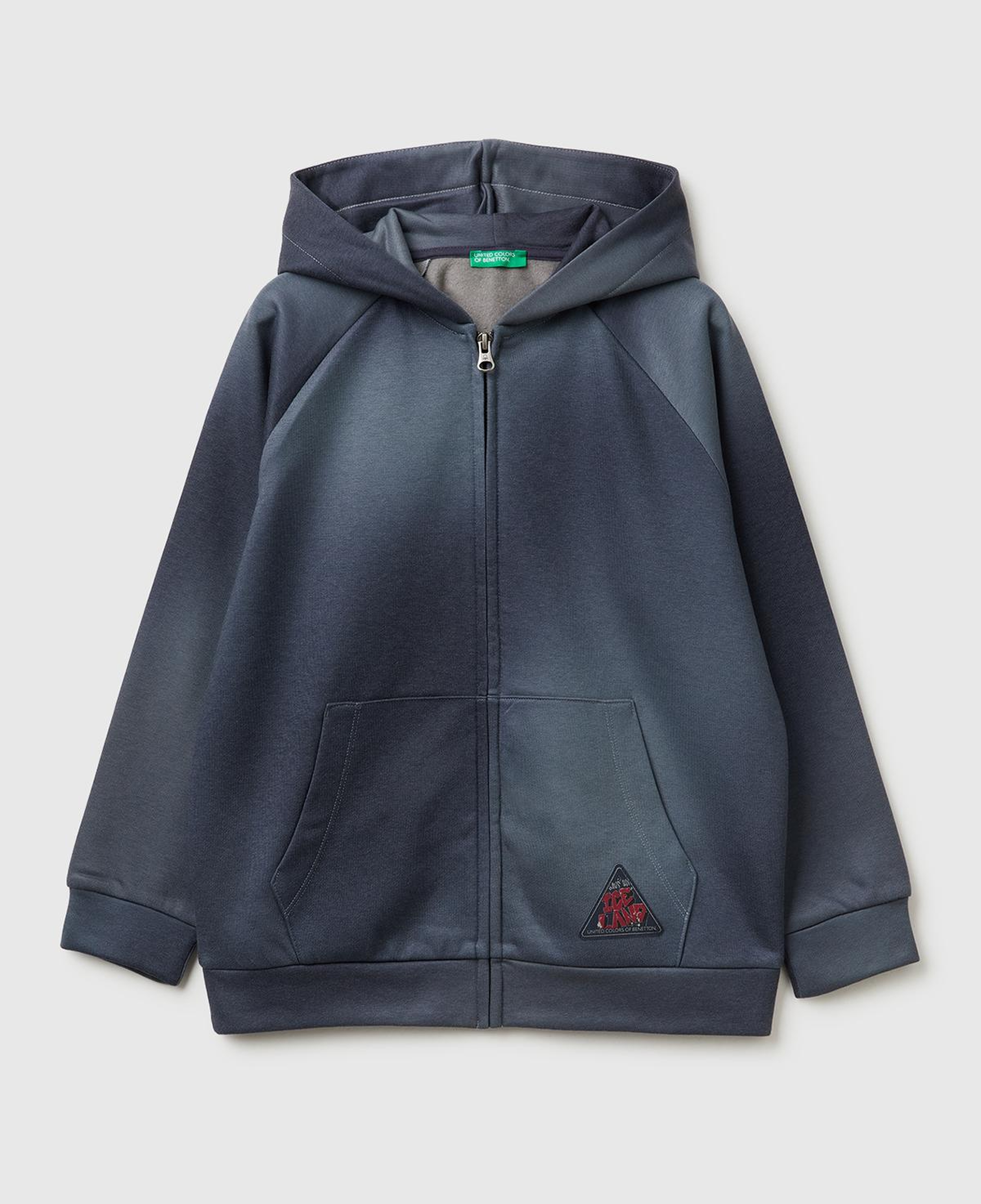 Erkek Çocuk Bej-Siyah Gölge Efektli Kişiselleştirilmiş Etiketli Sweatshirt